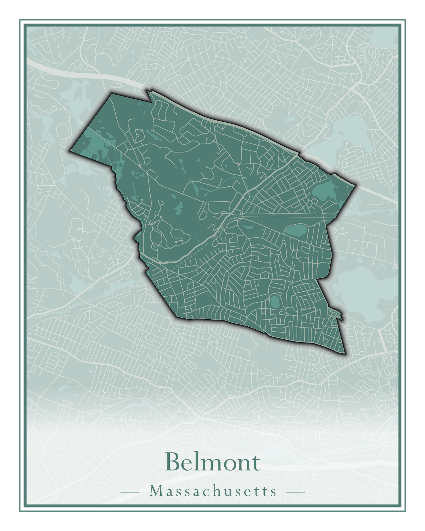 Massachusetts Towns - Street Map (Belchertown - Berkley)