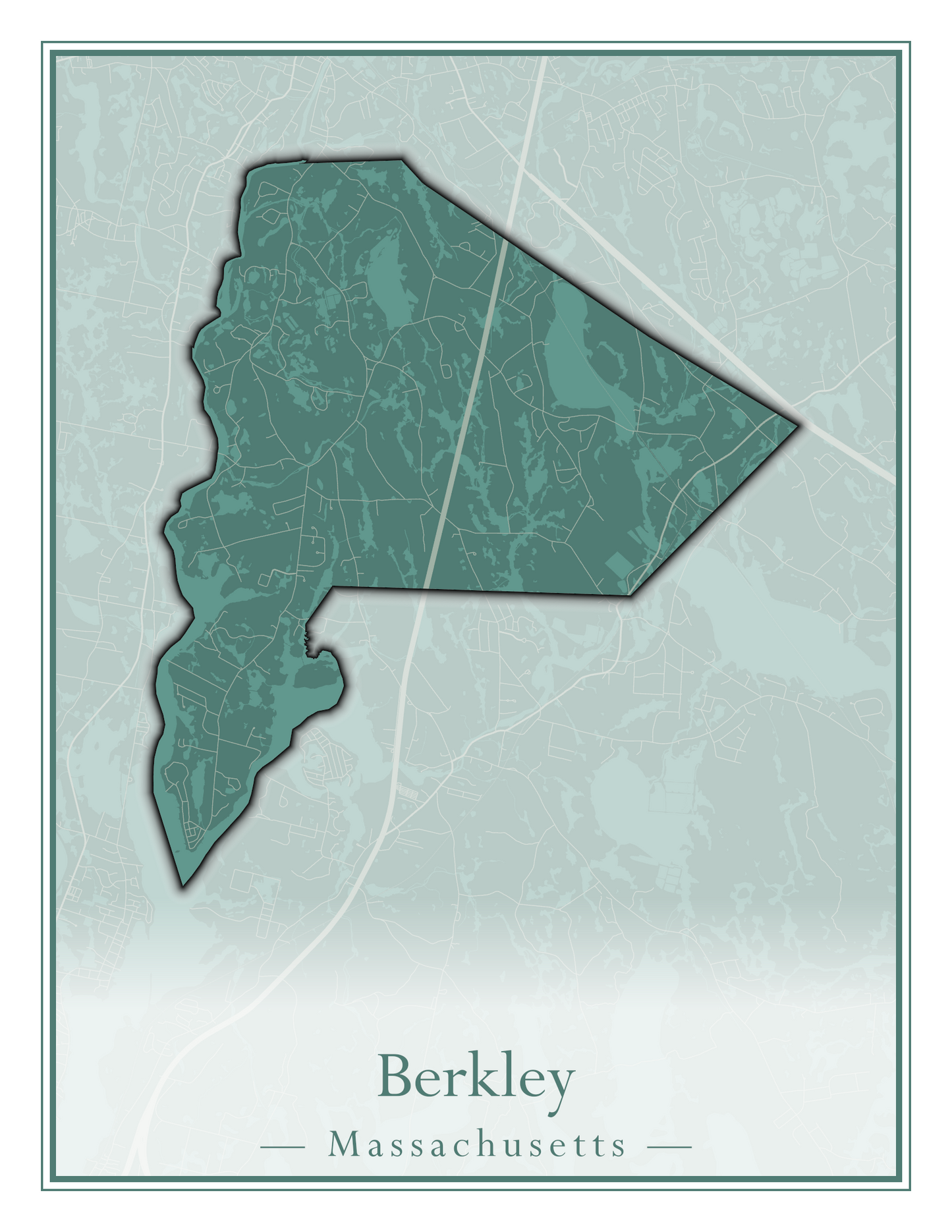 Massachusetts Towns - Street Map (Belchertown - Berkley)