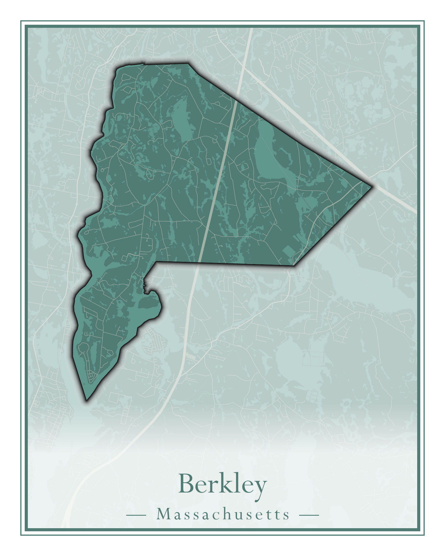 Massachusetts Towns - Street Map (Belchertown - Berkley)