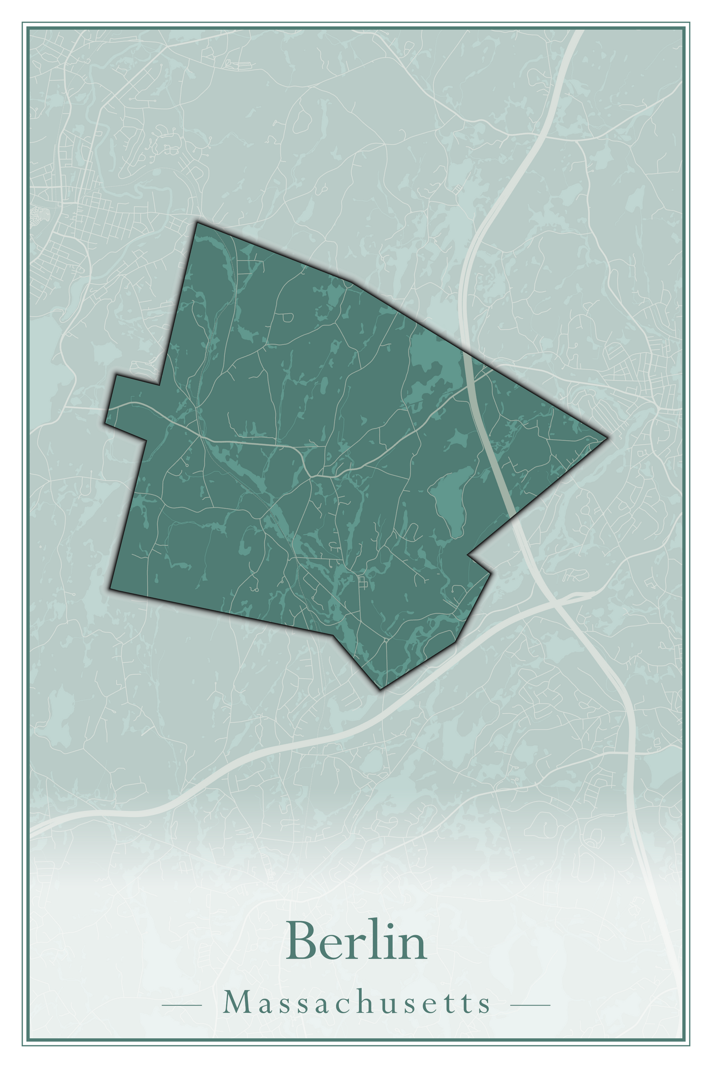 Massachusetts Towns - Street Map (Berlin - Billerica)