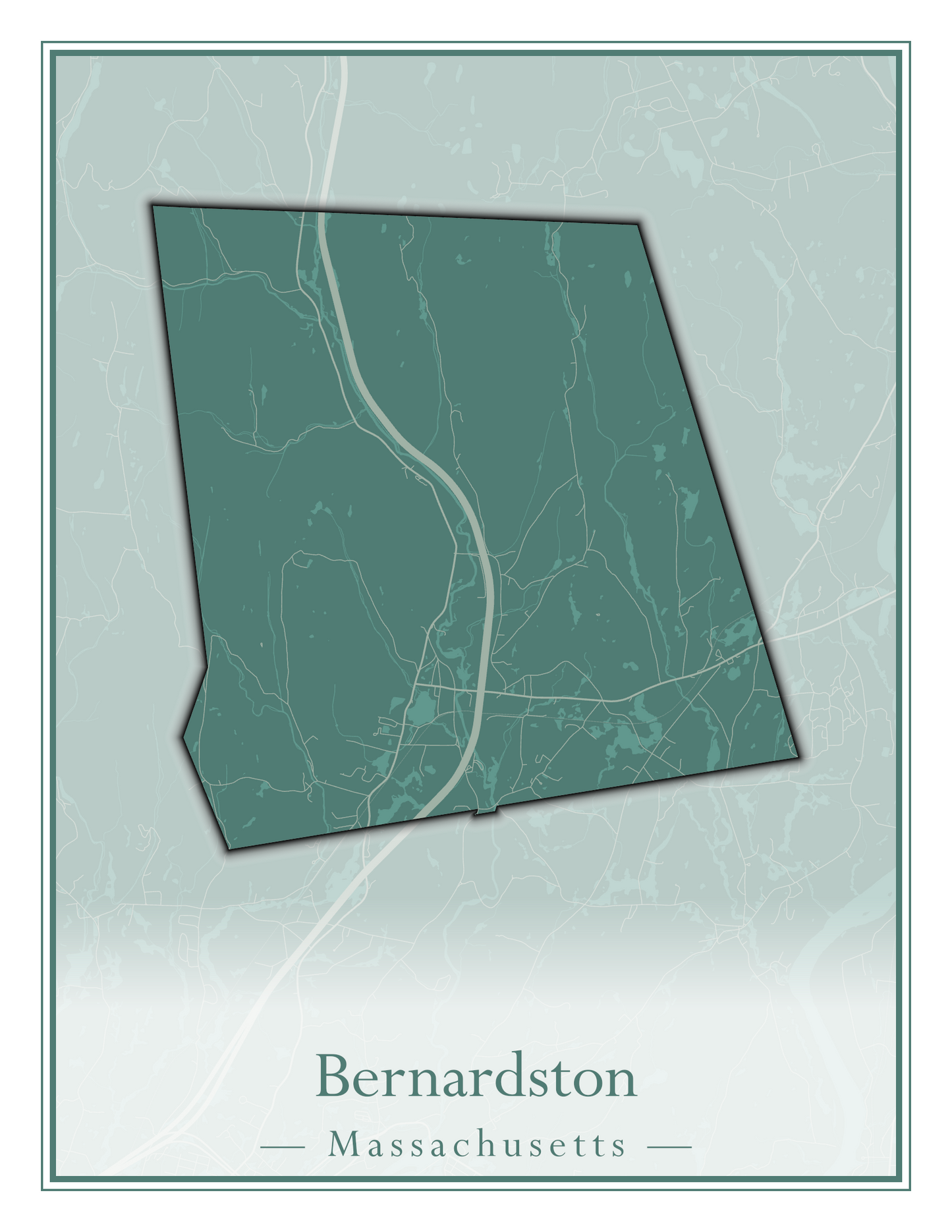 Massachusetts Towns - Street Map (Berlin - Billerica)