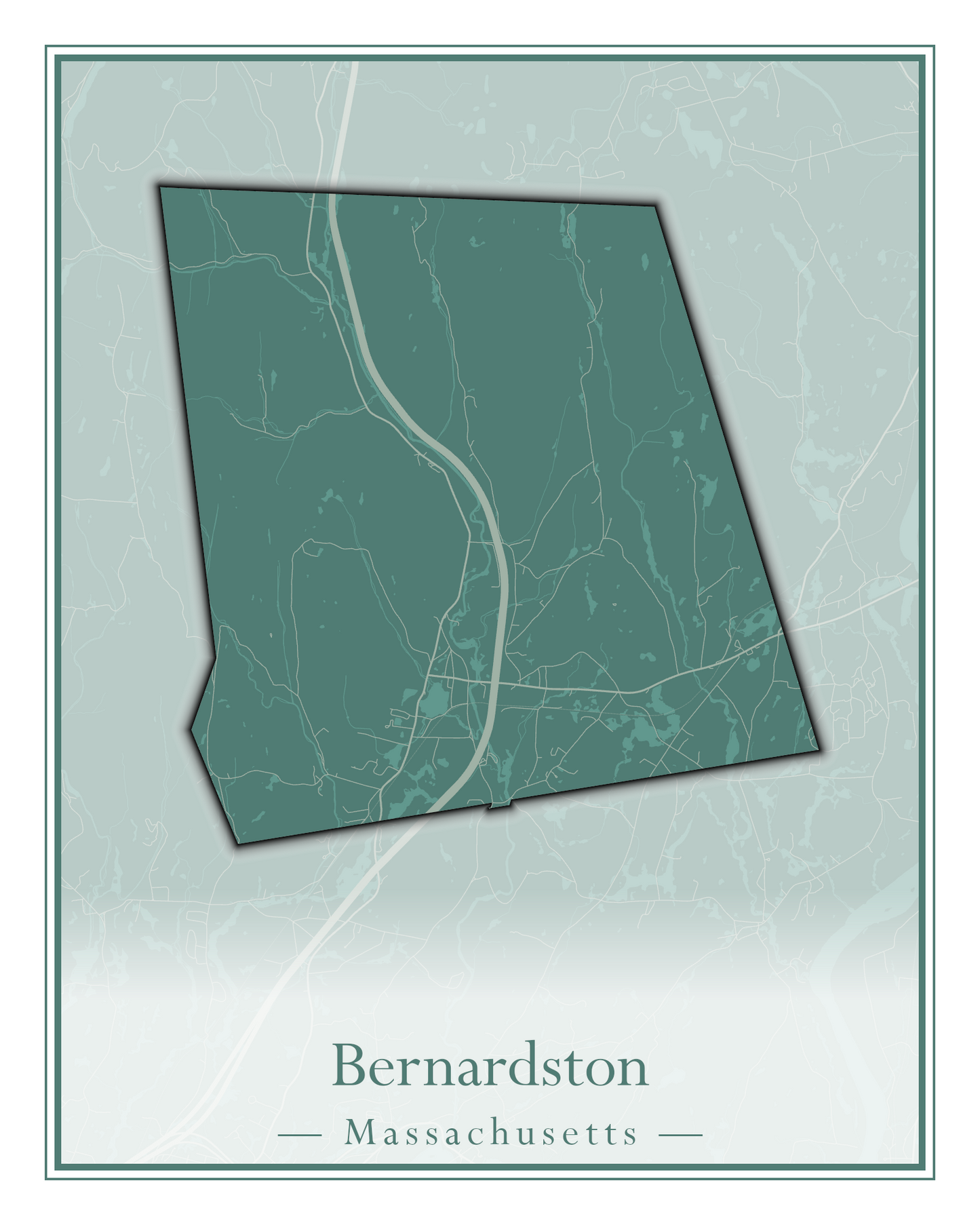 Massachusetts Towns - Street Map (Berlin - Billerica)