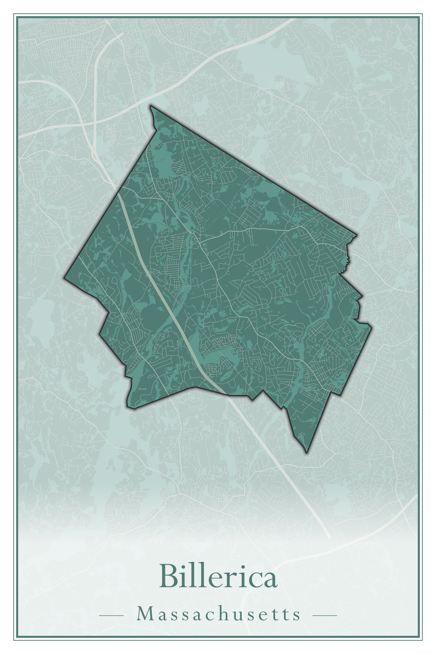 Massachusetts Towns - Street Map (Berlin - Billerica)