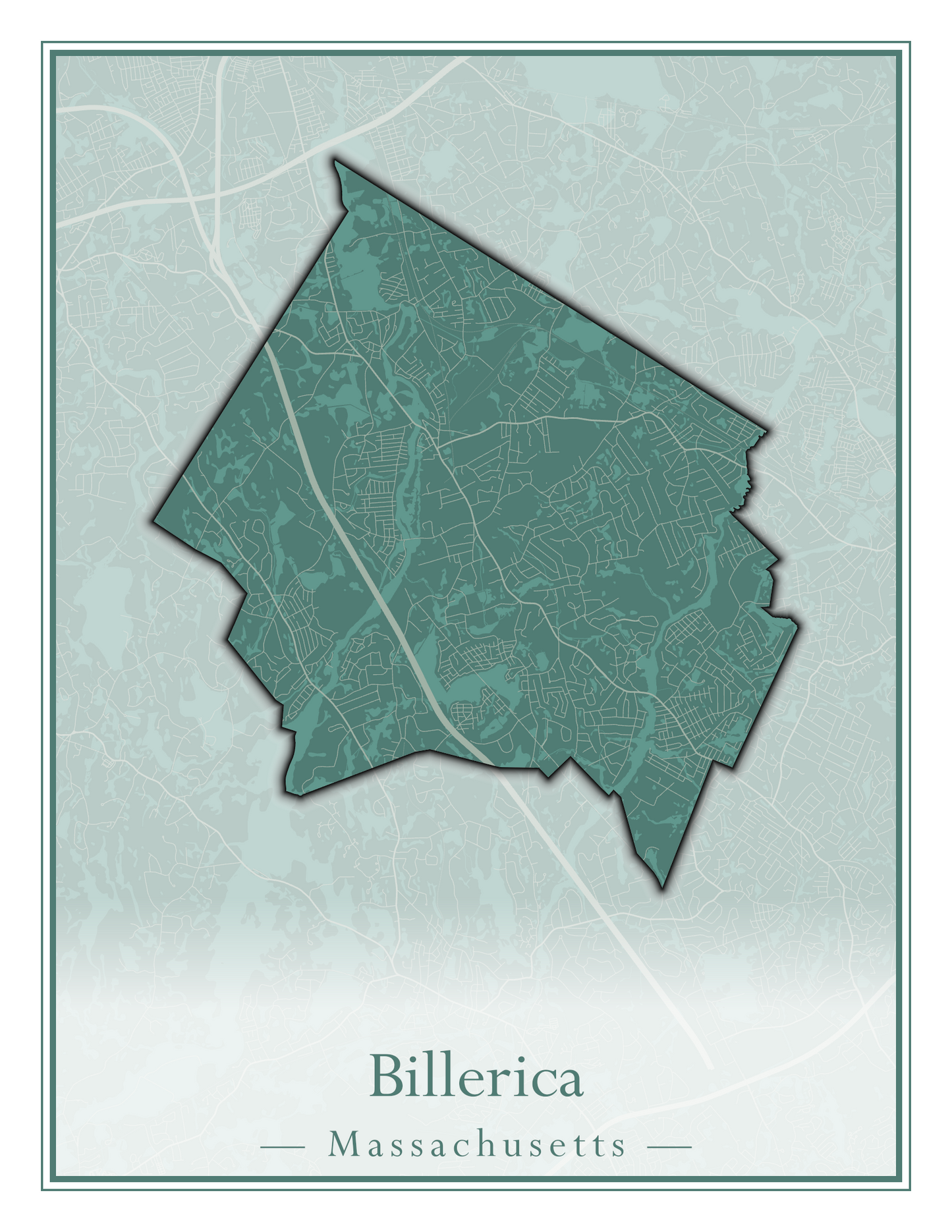 Massachusetts Towns - Street Map (Berlin - Billerica)