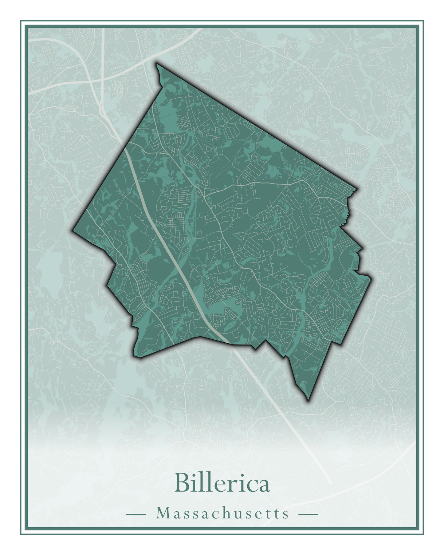 Massachusetts Towns - Street Map (Berlin - Billerica)