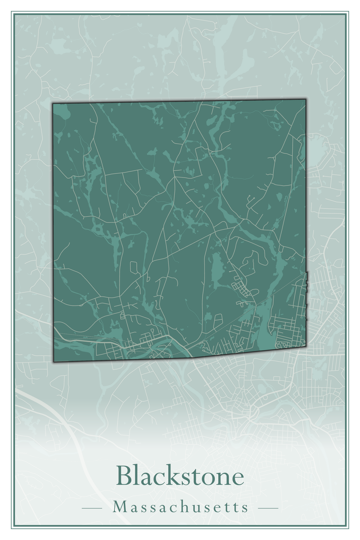 Massachusetts Towns - Street Map (Blackstone - Boston)