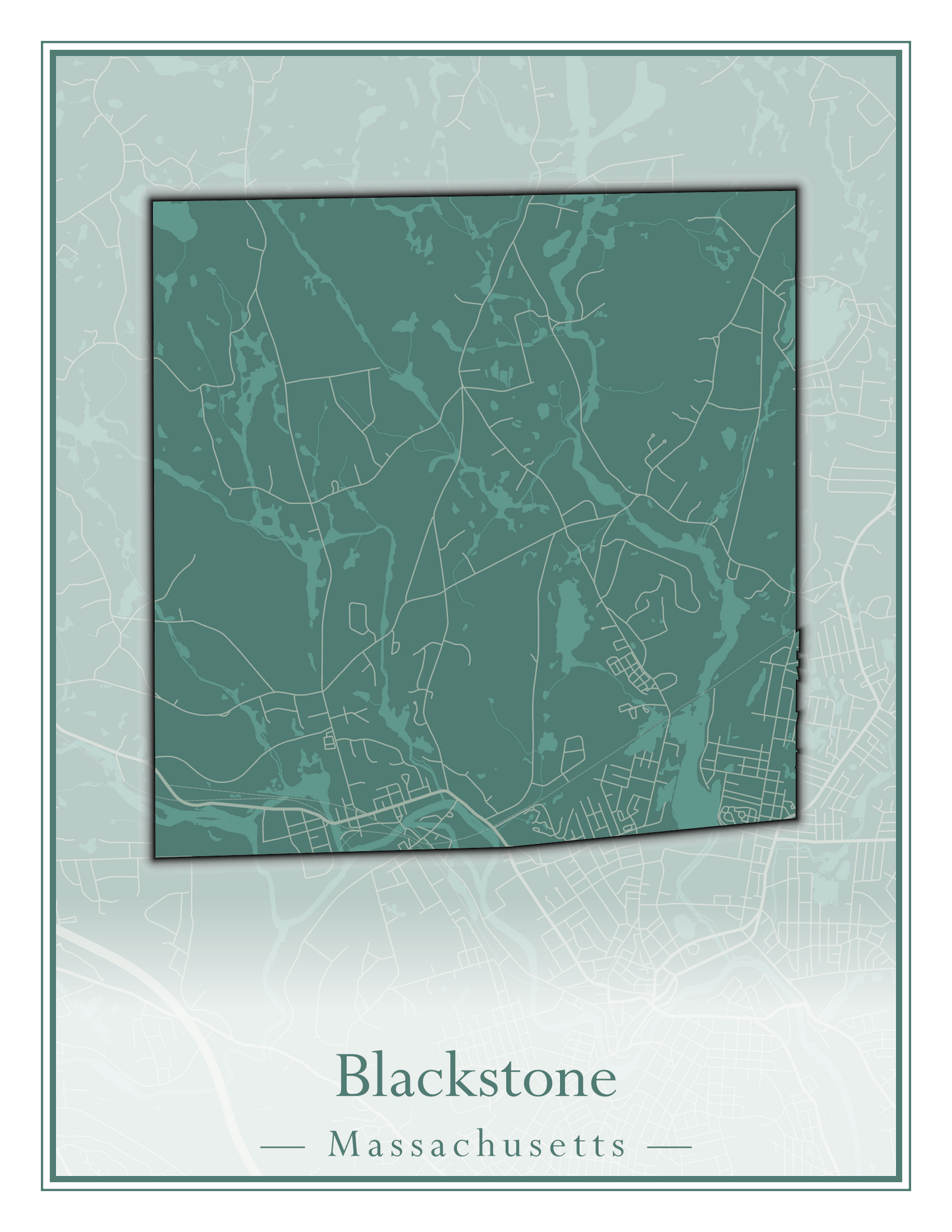 Massachusetts Towns - Street Map (Blackstone - Boston)