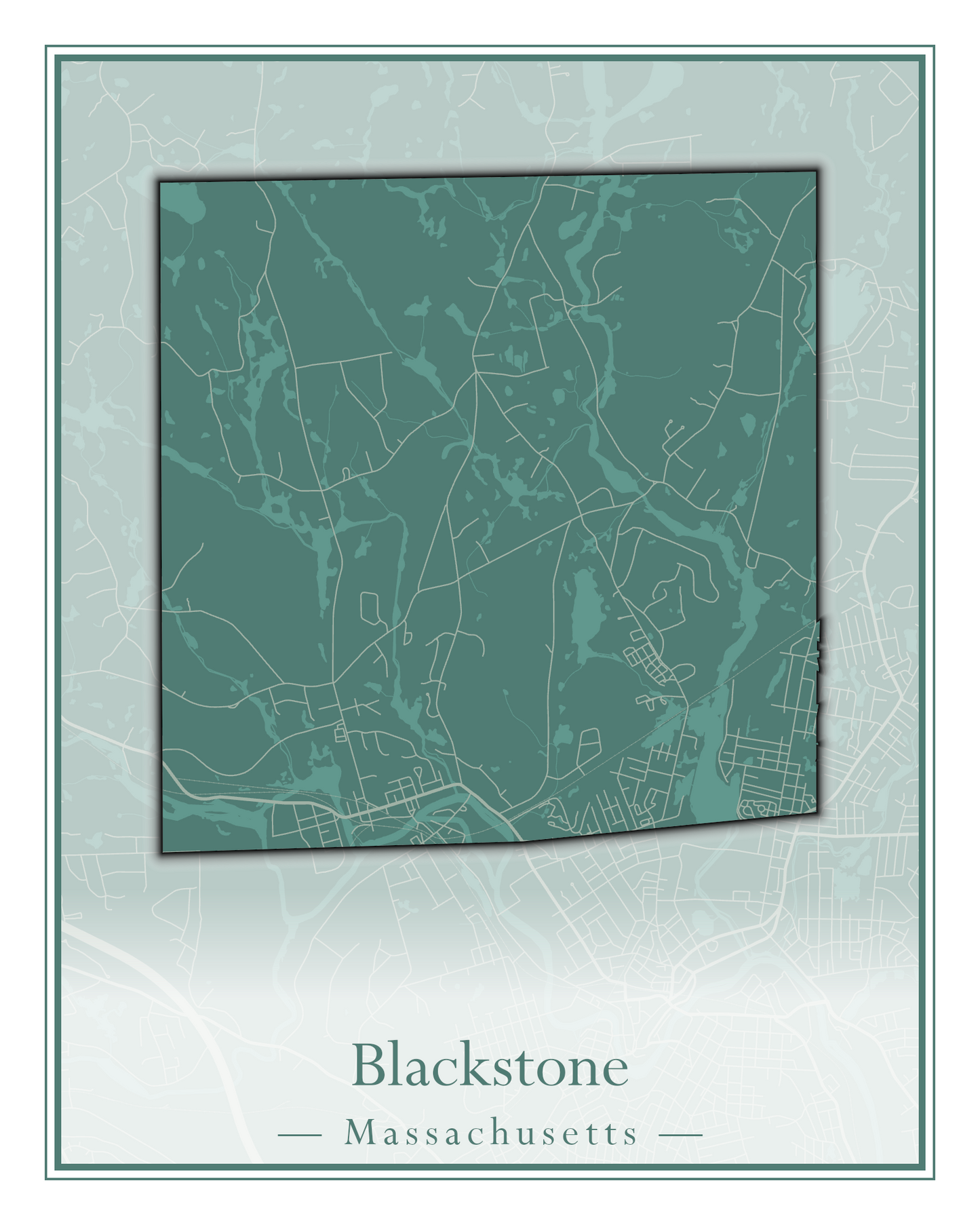 Massachusetts Towns - Street Map (Blackstone - Boston)