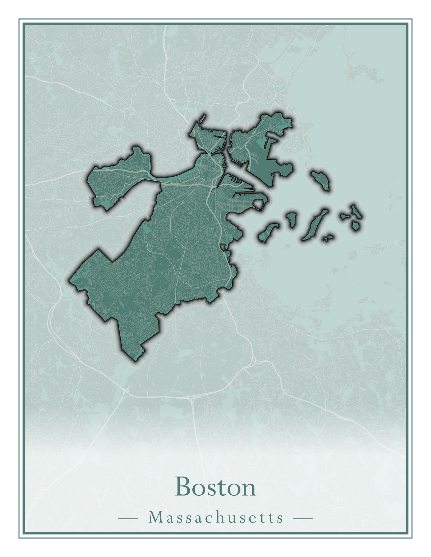 Massachusetts Towns - Street Map (Blackstone - Boston)