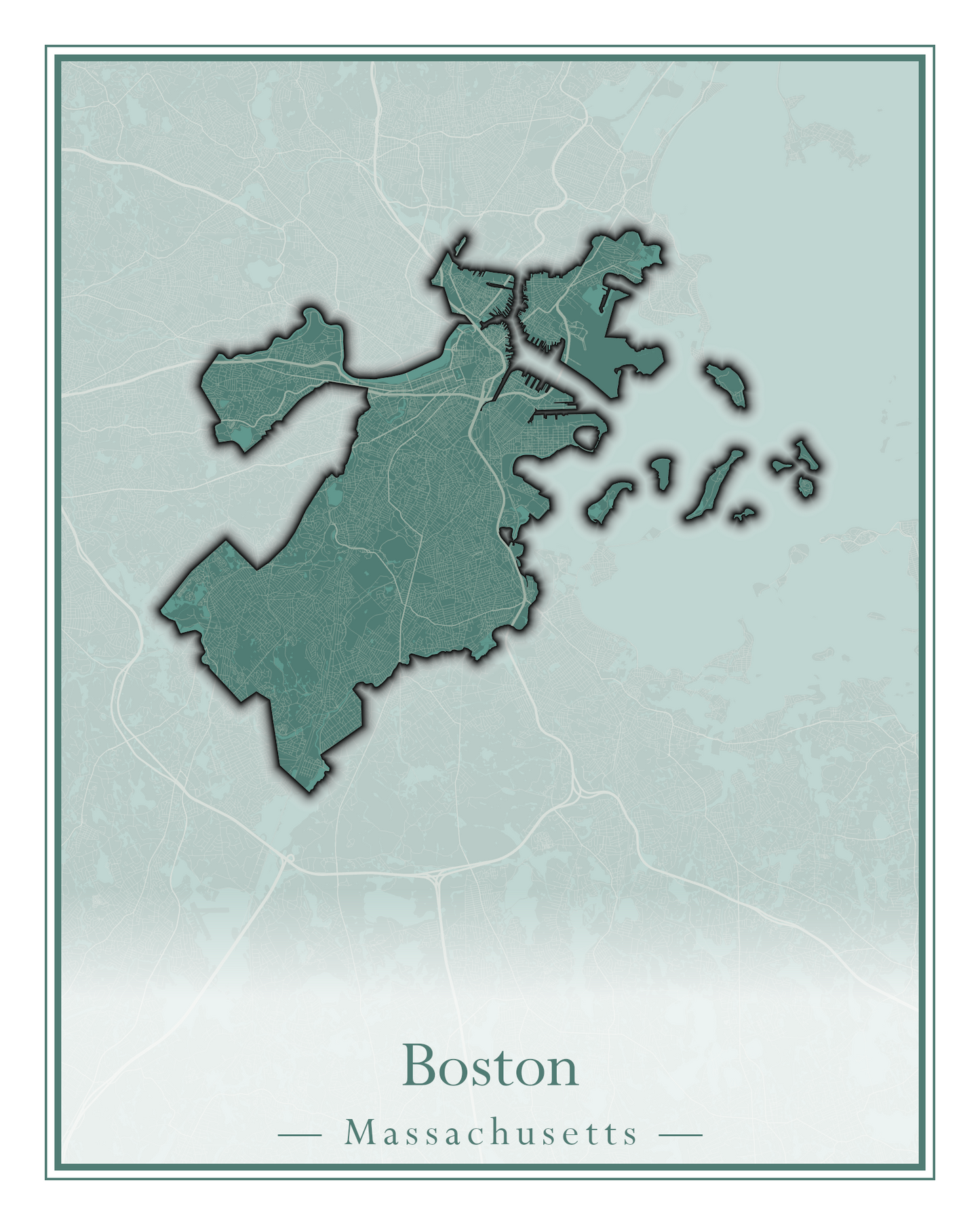 Massachusetts Towns - Street Map (Blackstone - Boston)