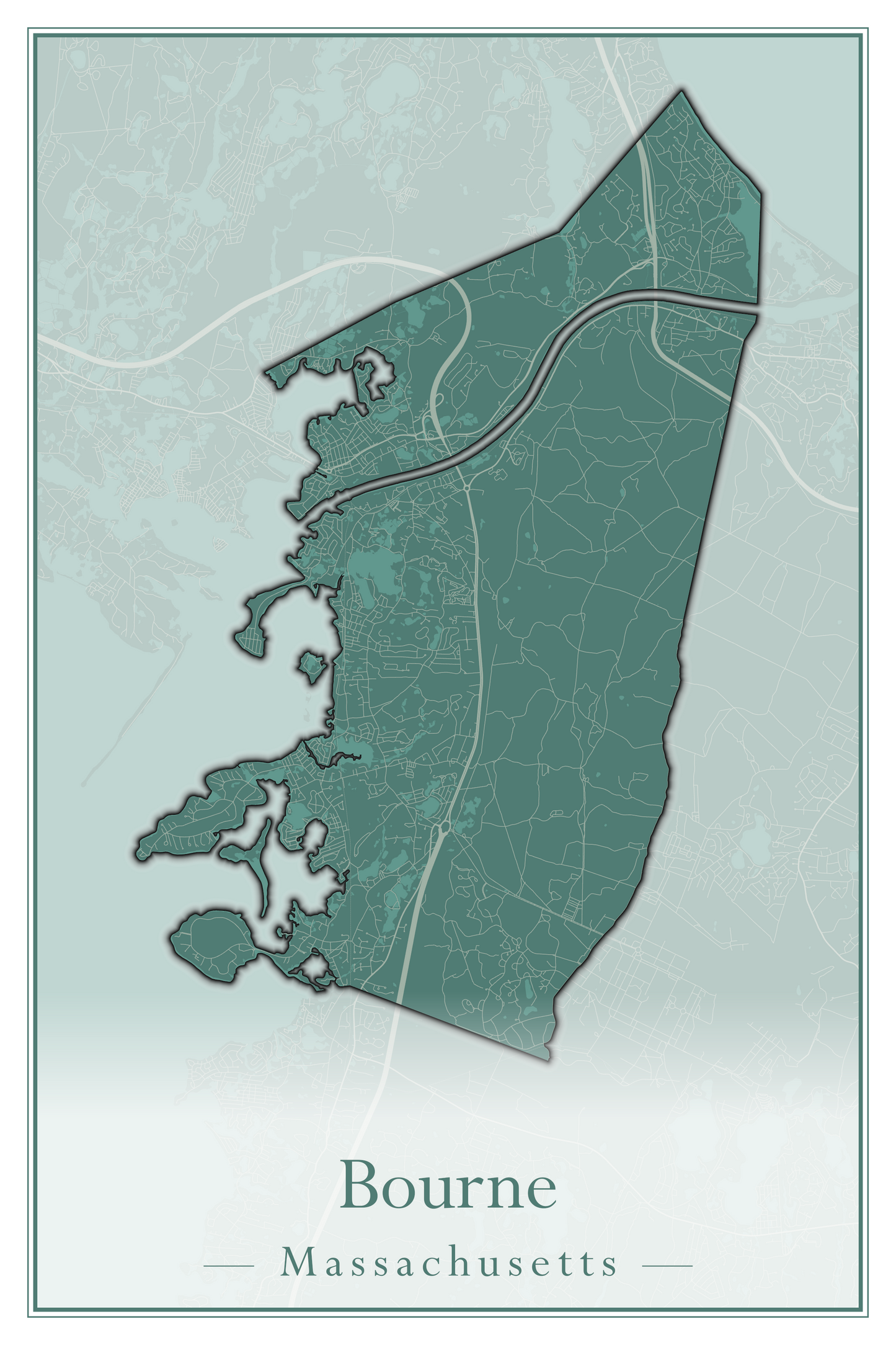 Massachusetts Towns - Street Map (Bourne - Boylston)