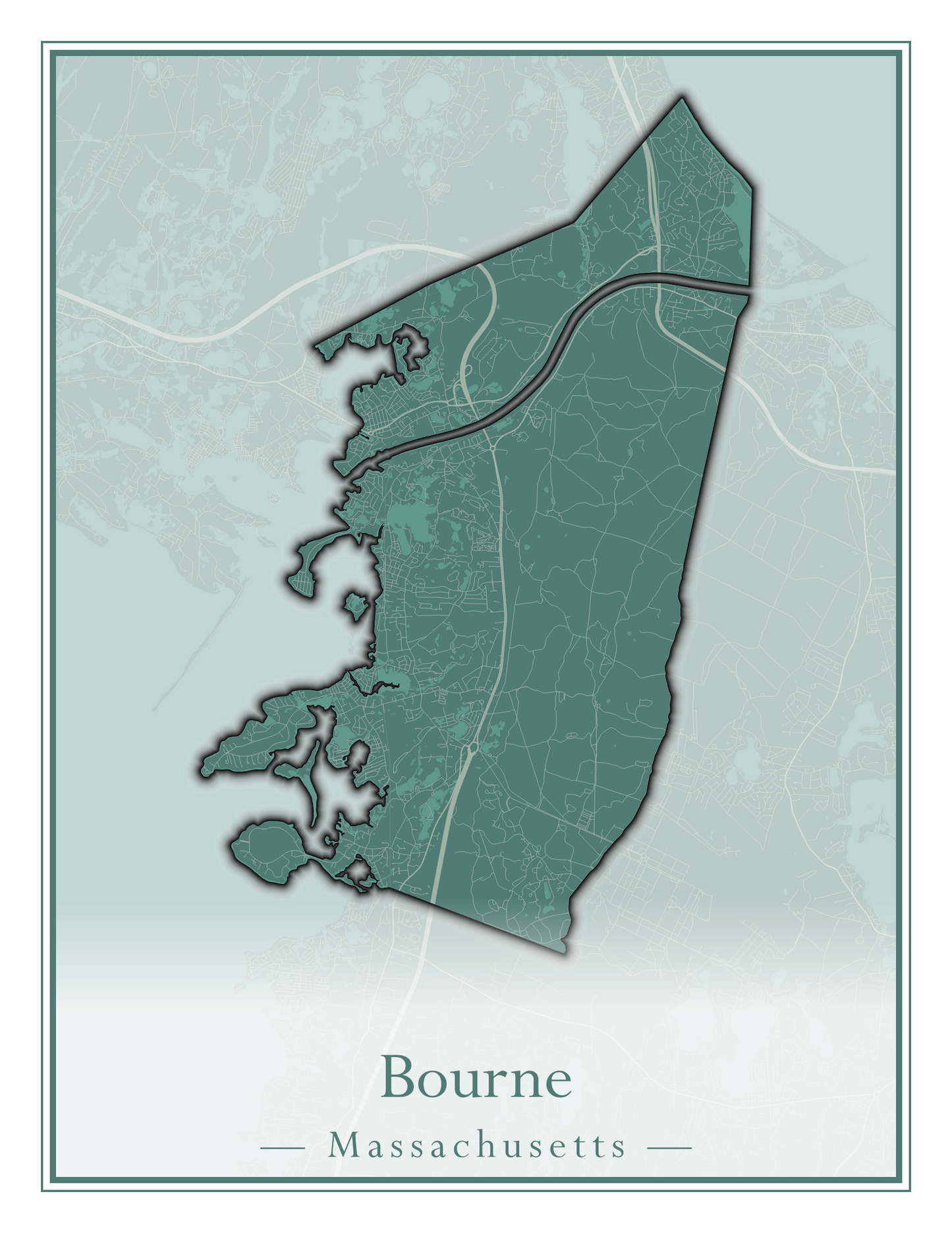 Massachusetts Towns - Street Map (Bourne - Boylston)