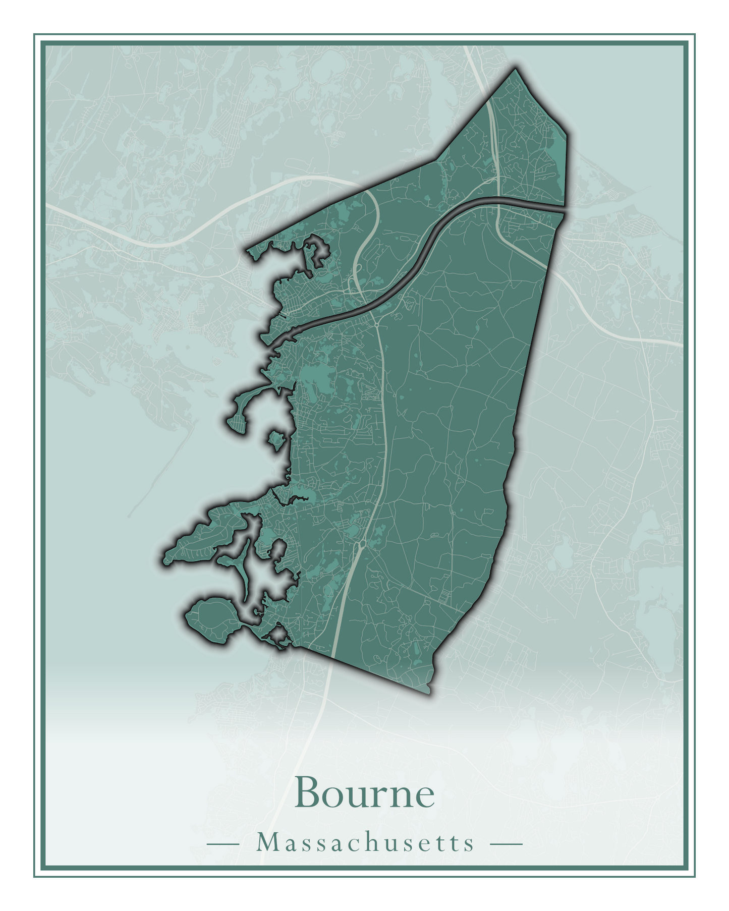 Massachusetts Towns - Street Map (Bourne - Boylston)