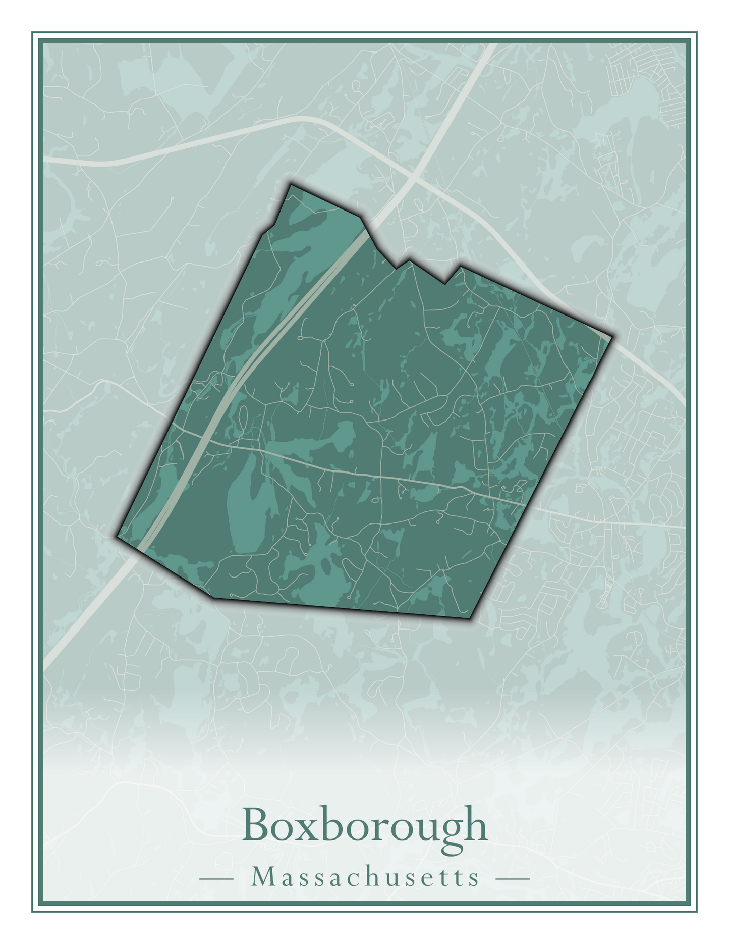 Massachusetts Towns - Street Map (Bourne - Boylston)