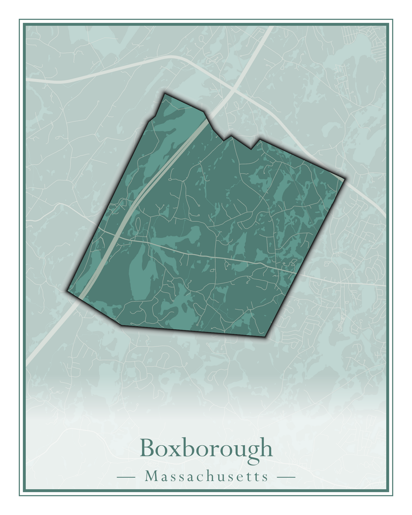 Massachusetts Towns - Street Map (Bourne - Boylston)