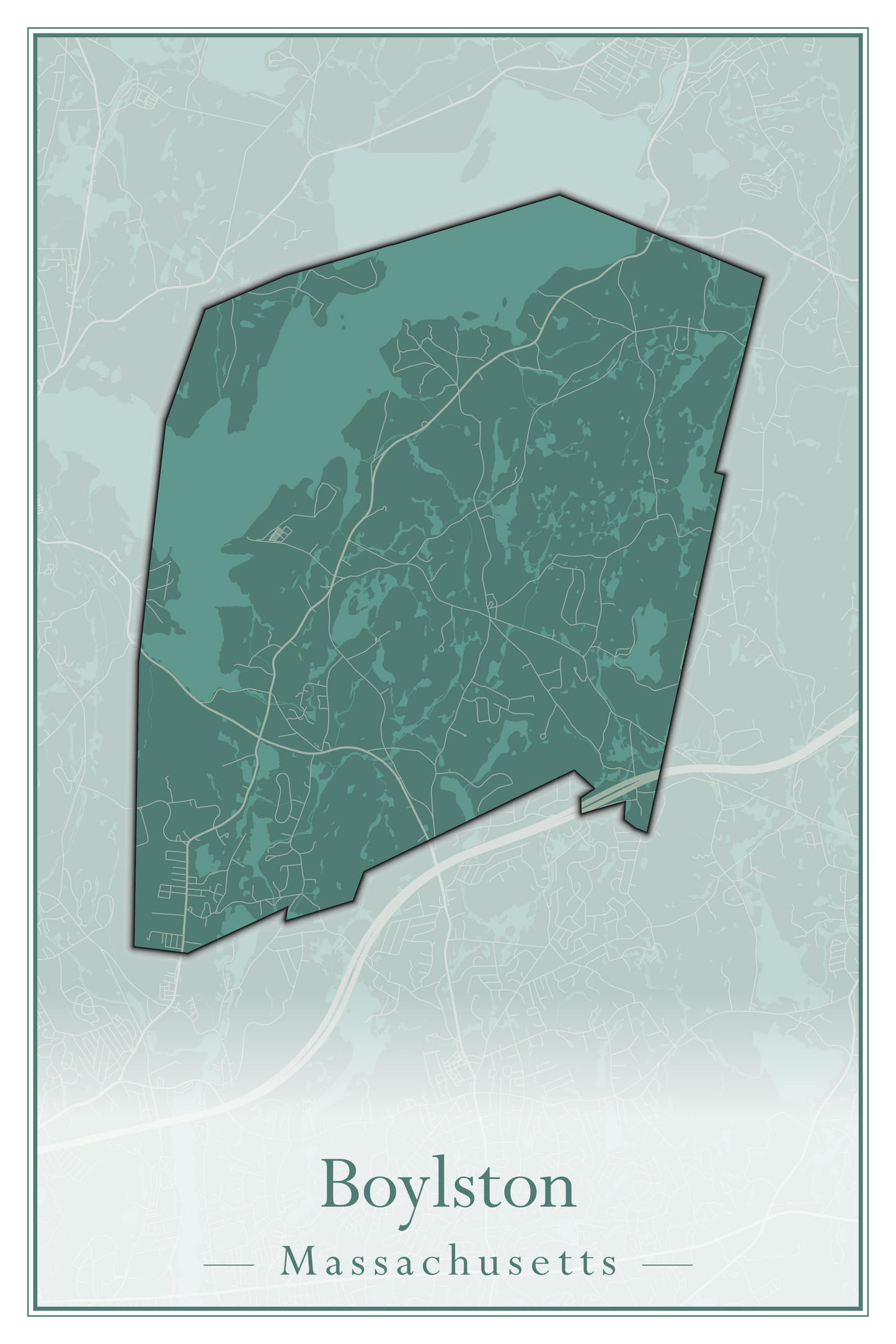 Massachusetts Towns - Street Map (Bourne - Boylston)