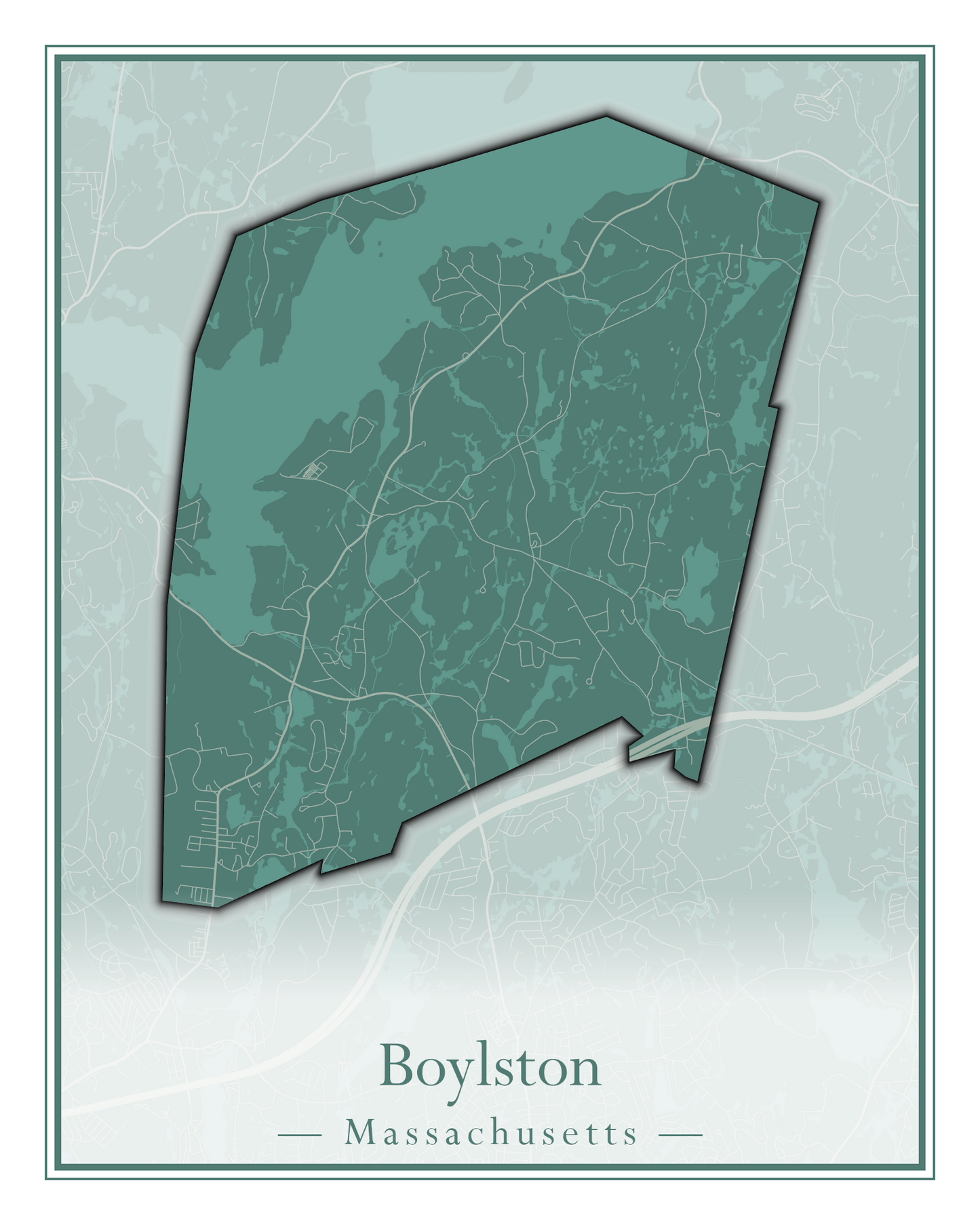 Massachusetts Towns - Street Map (Bourne - Boylston)