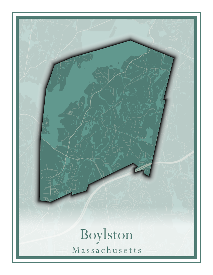 Massachusetts Towns - Street Map (Bourne - Boylston)