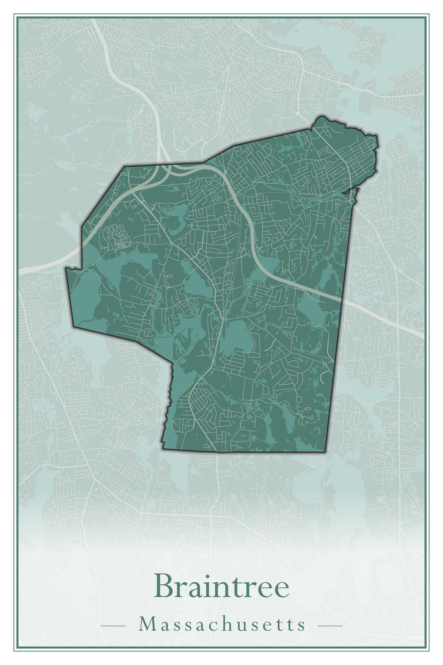 Massachusetts Towns - Street Map (Braintree - Brimfield)