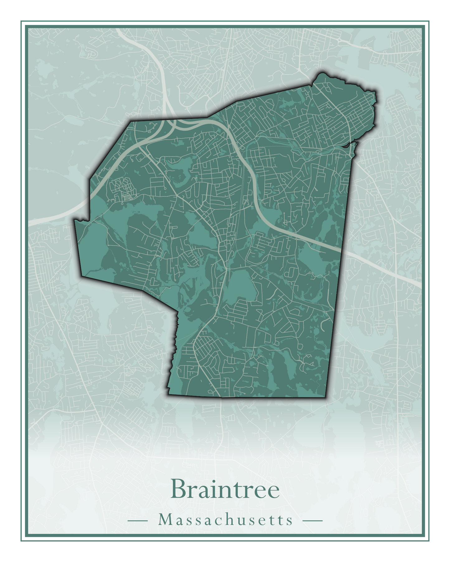 Massachusetts Towns - Street Map (Braintree - Brimfield)