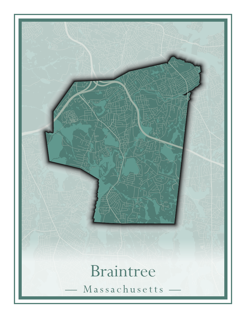 Massachusetts Towns - Street Map (Braintree - Brimfield)