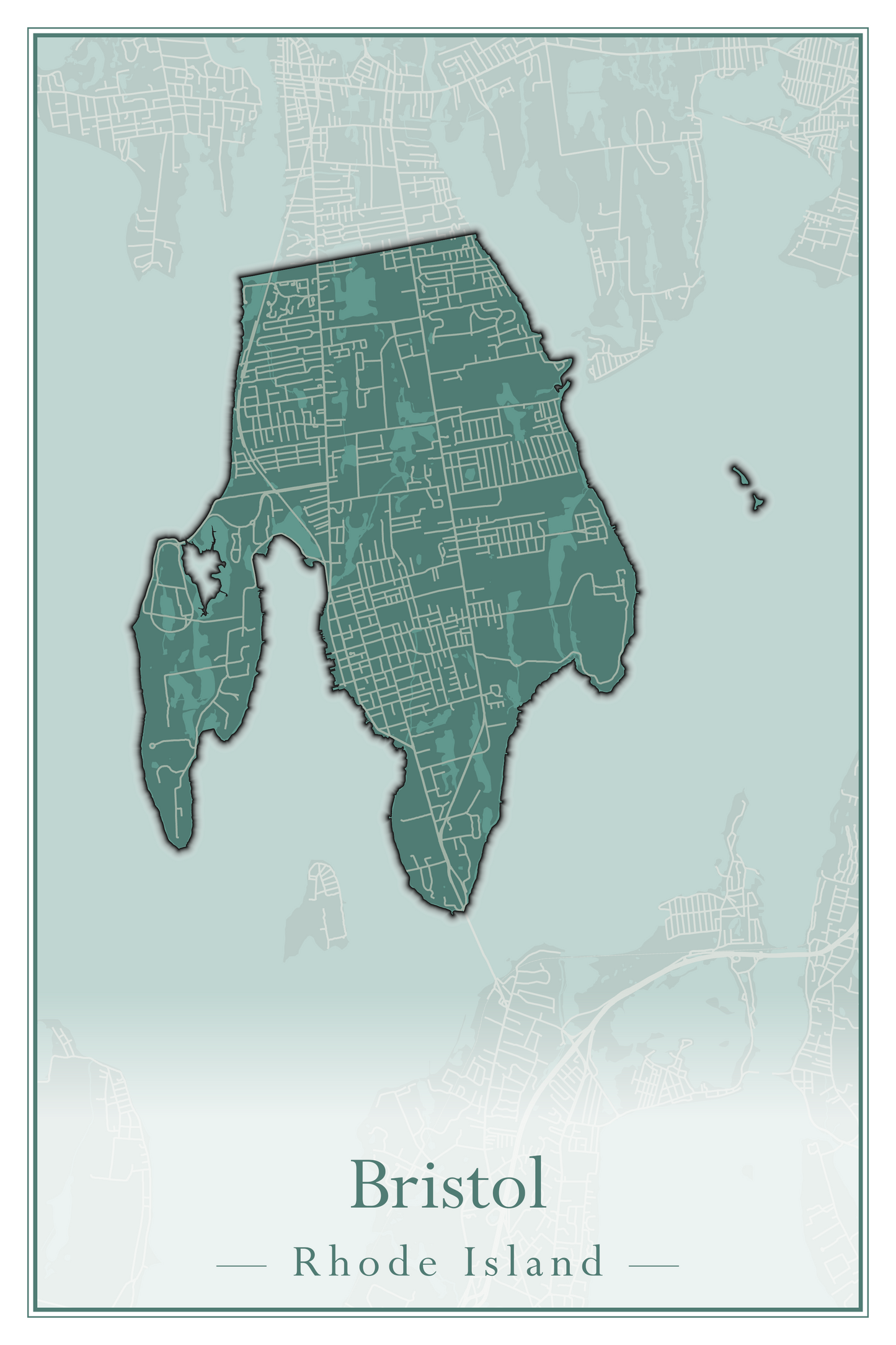 Rhode Island Towns - Street Map (Barrington - Central Falls)