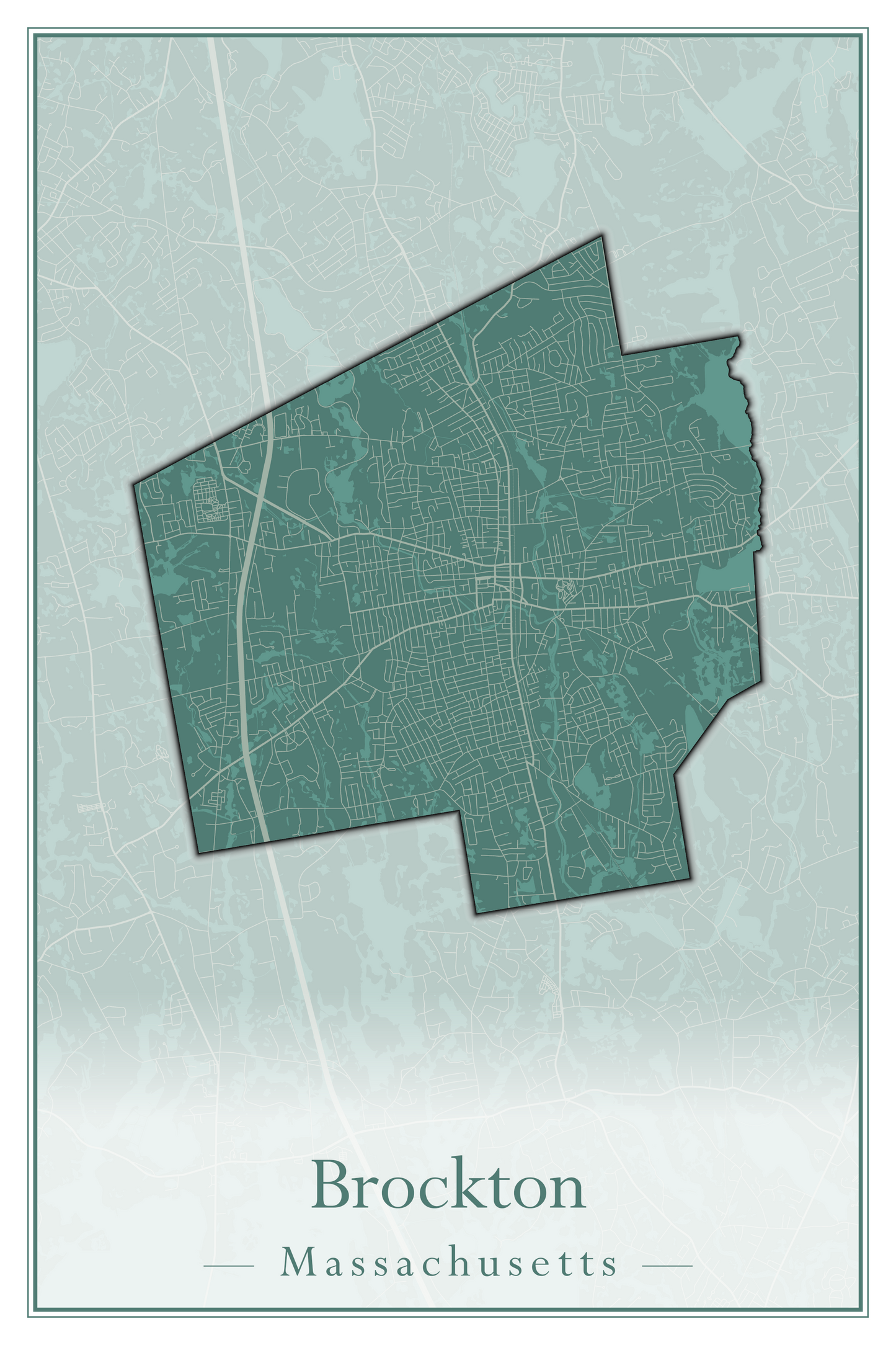 Massachusetts Towns - Street Map (Brockton - Buckland)