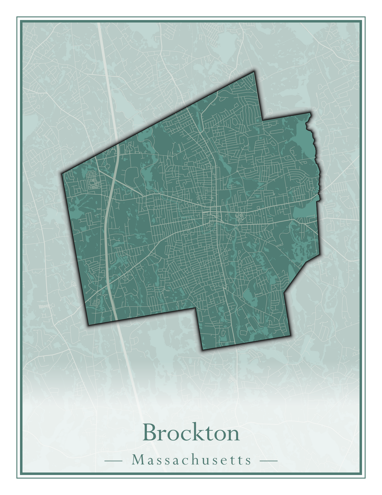 Massachusetts Towns - Street Map (Brockton - Buckland)