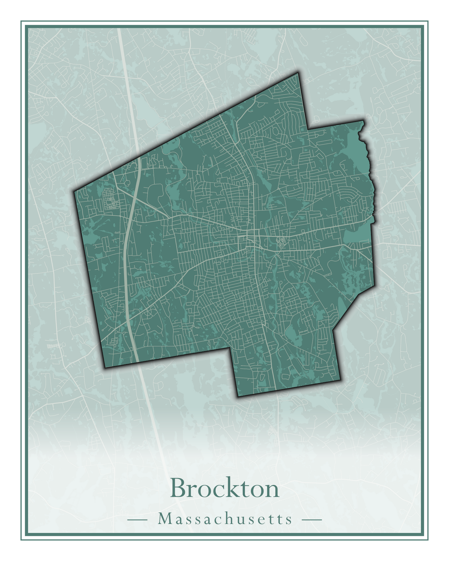 Massachusetts Towns - Street Map (Brockton - Buckland)