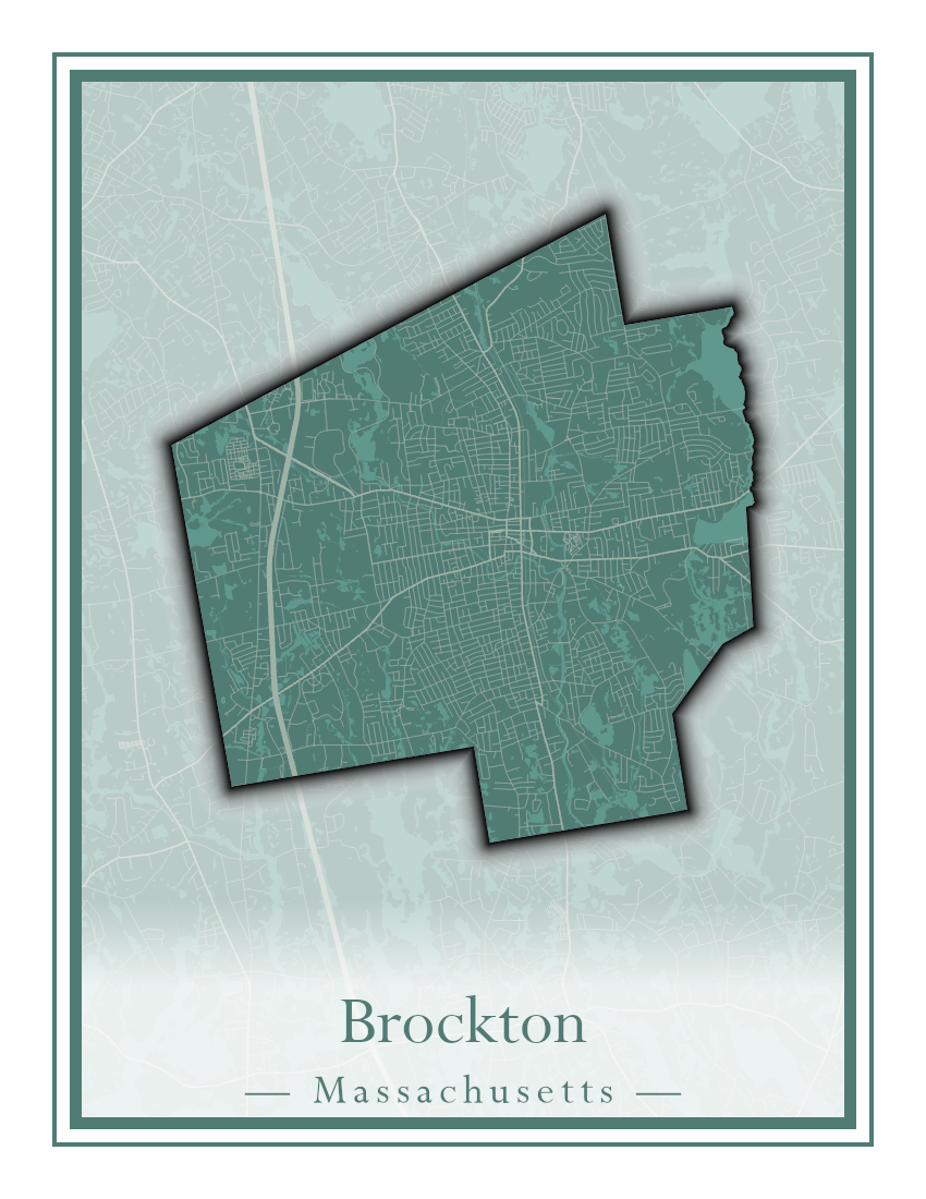 Massachusetts Towns - Street Map (Brockton - Buckland)