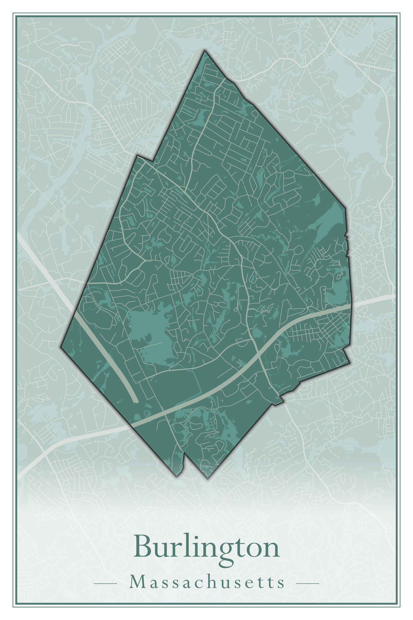 Massachusetts Towns - Street Map (Burlington - Carlisle)