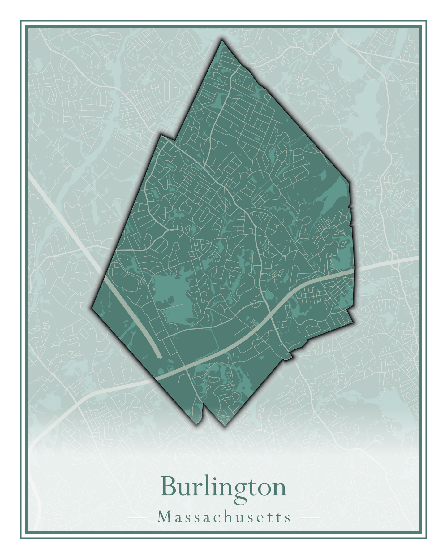 Massachusetts Towns - Street Map (Burlington - Carlisle)