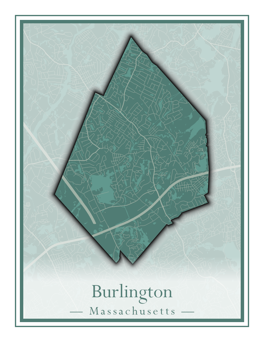 Massachusetts Towns - Street Map (Burlington - Carlisle)