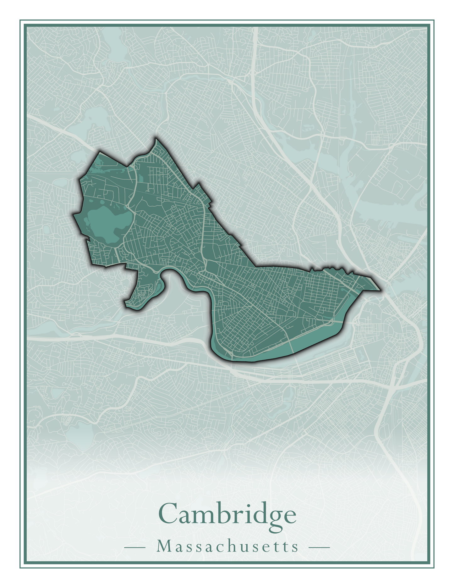 Massachusetts Towns - Street Map (Burlington - Carlisle)