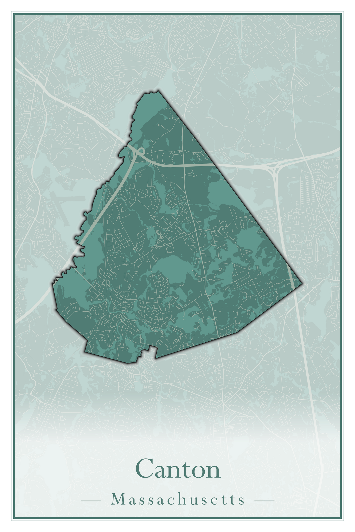 Massachusetts Towns - Street Map (Burlington - Carlisle)