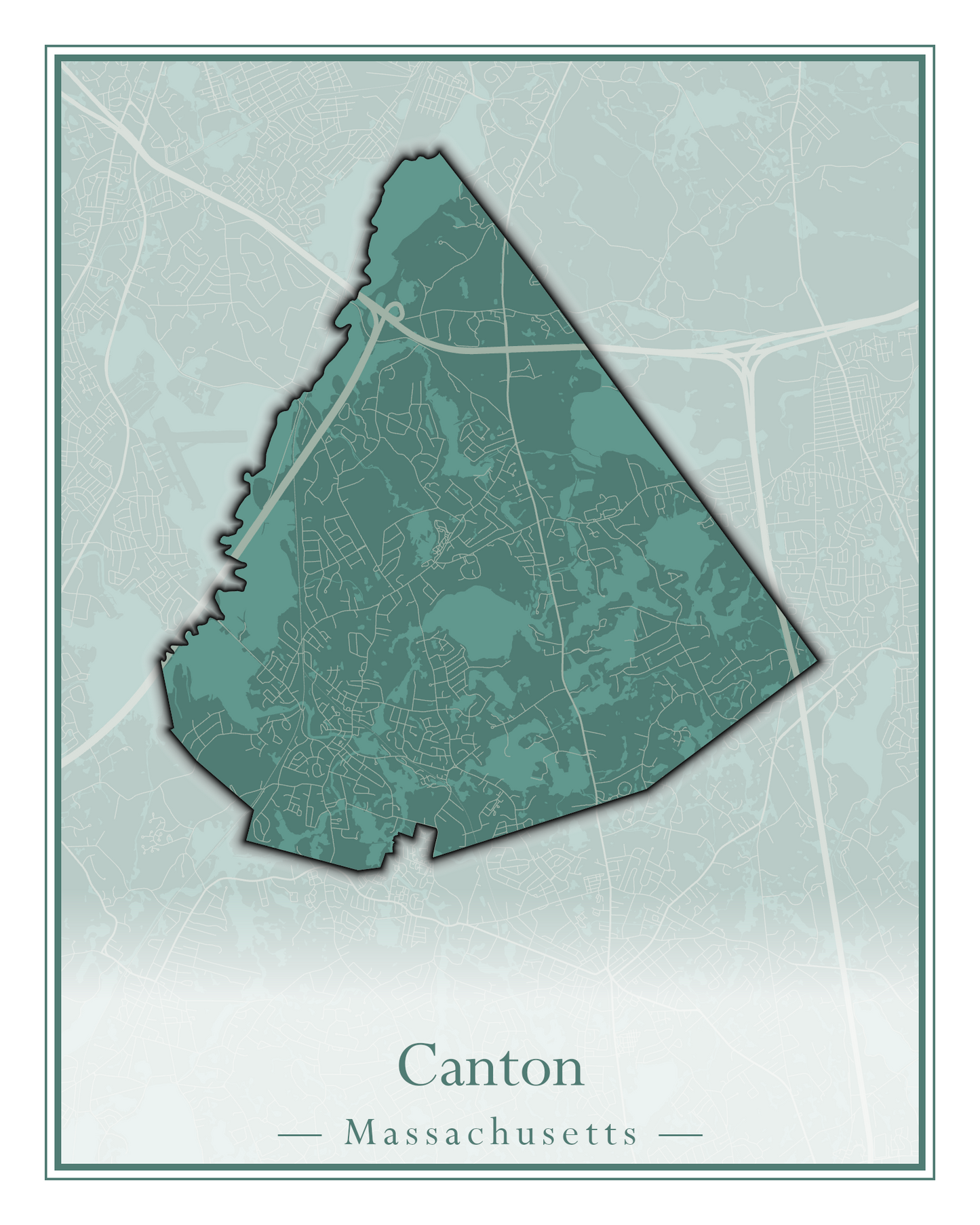 Massachusetts Towns - Street Map (Burlington - Carlisle)