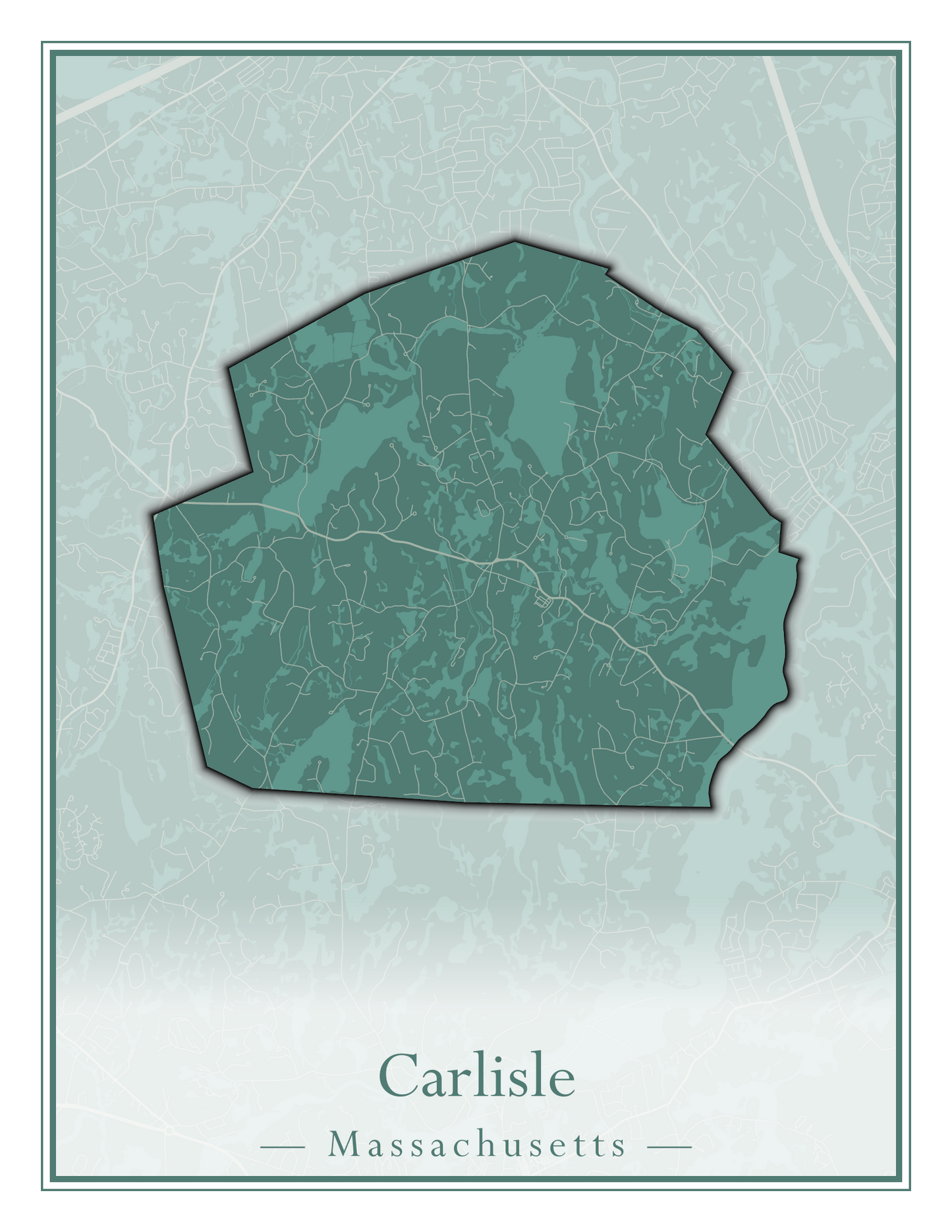 Massachusetts Towns - Street Map (Burlington - Carlisle)