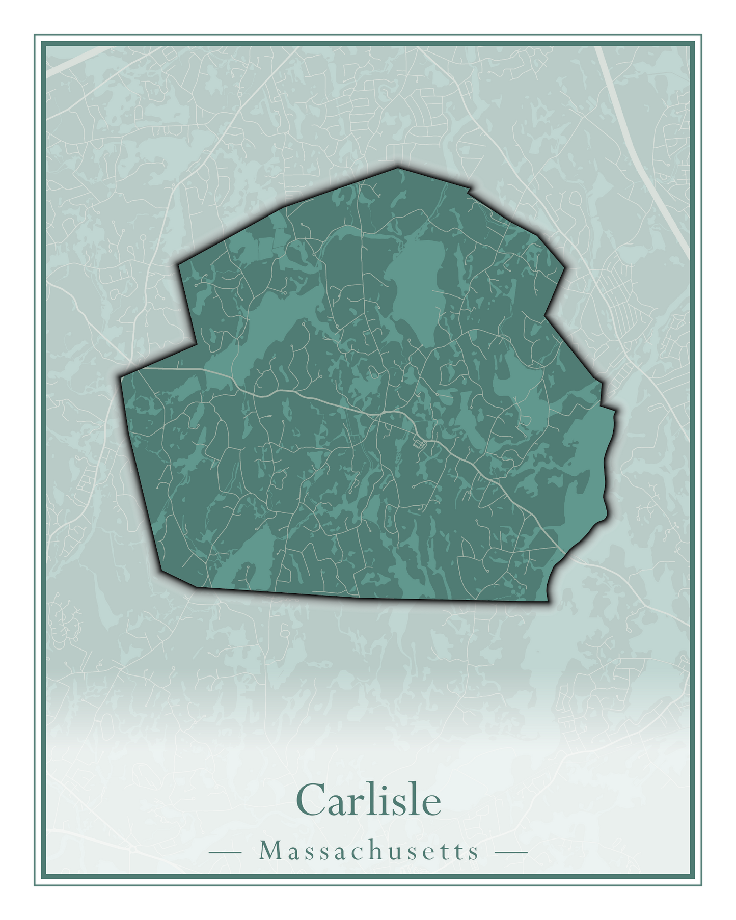 Massachusetts Towns - Street Map (Burlington - Carlisle)