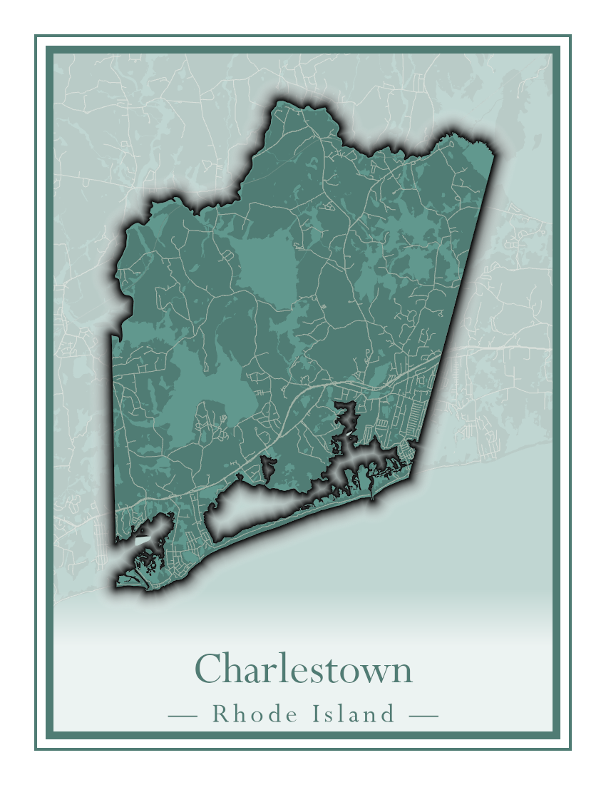 Rhode Island Towns - Street Map (Charlestown - Cumberland)