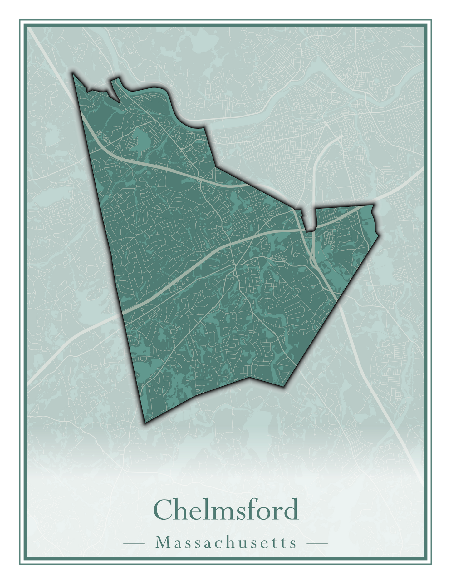 Massachusetts Towns - Street Map (Chelmsford - Chester)