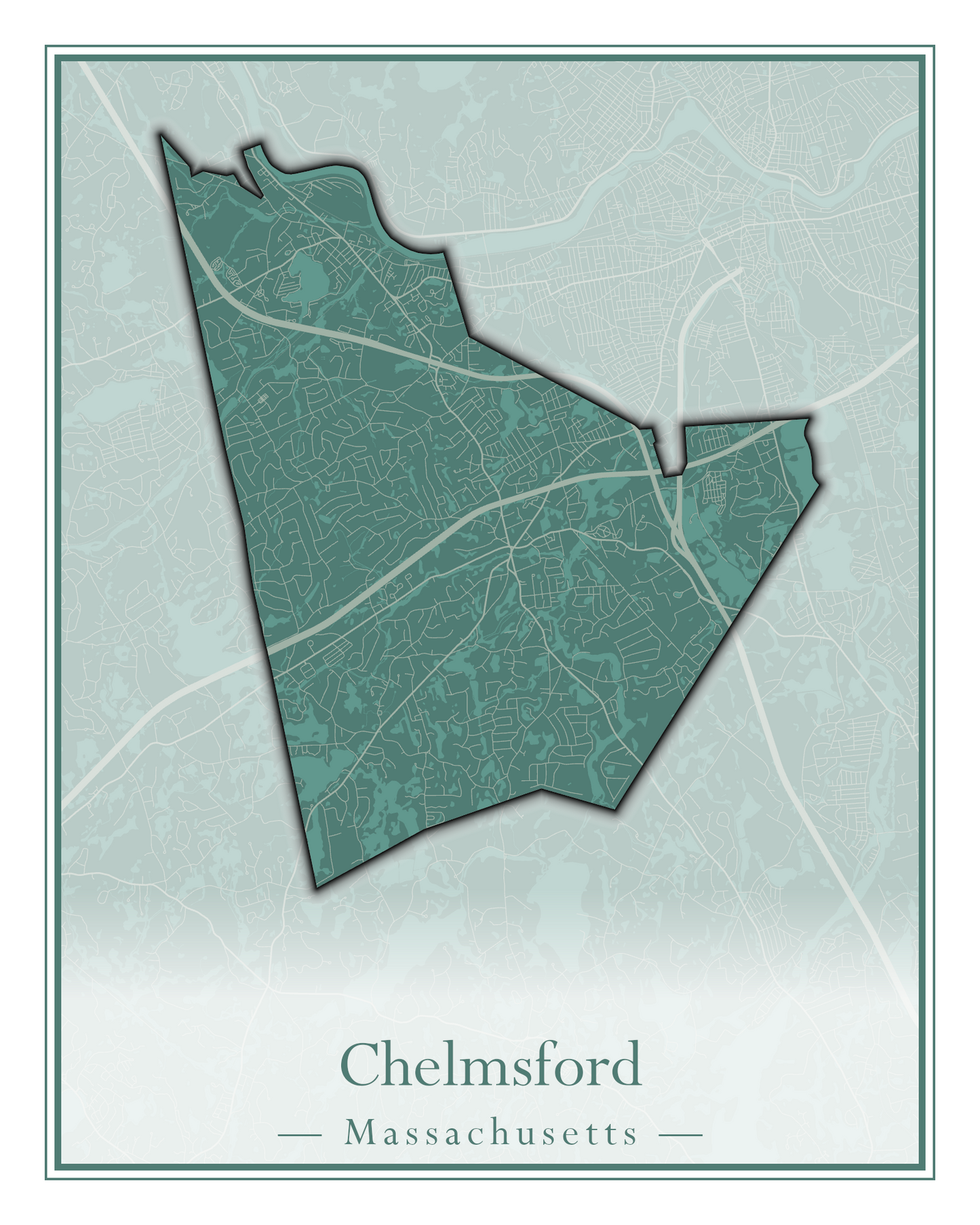 Massachusetts Towns - Street Map (Chelmsford - Chester)