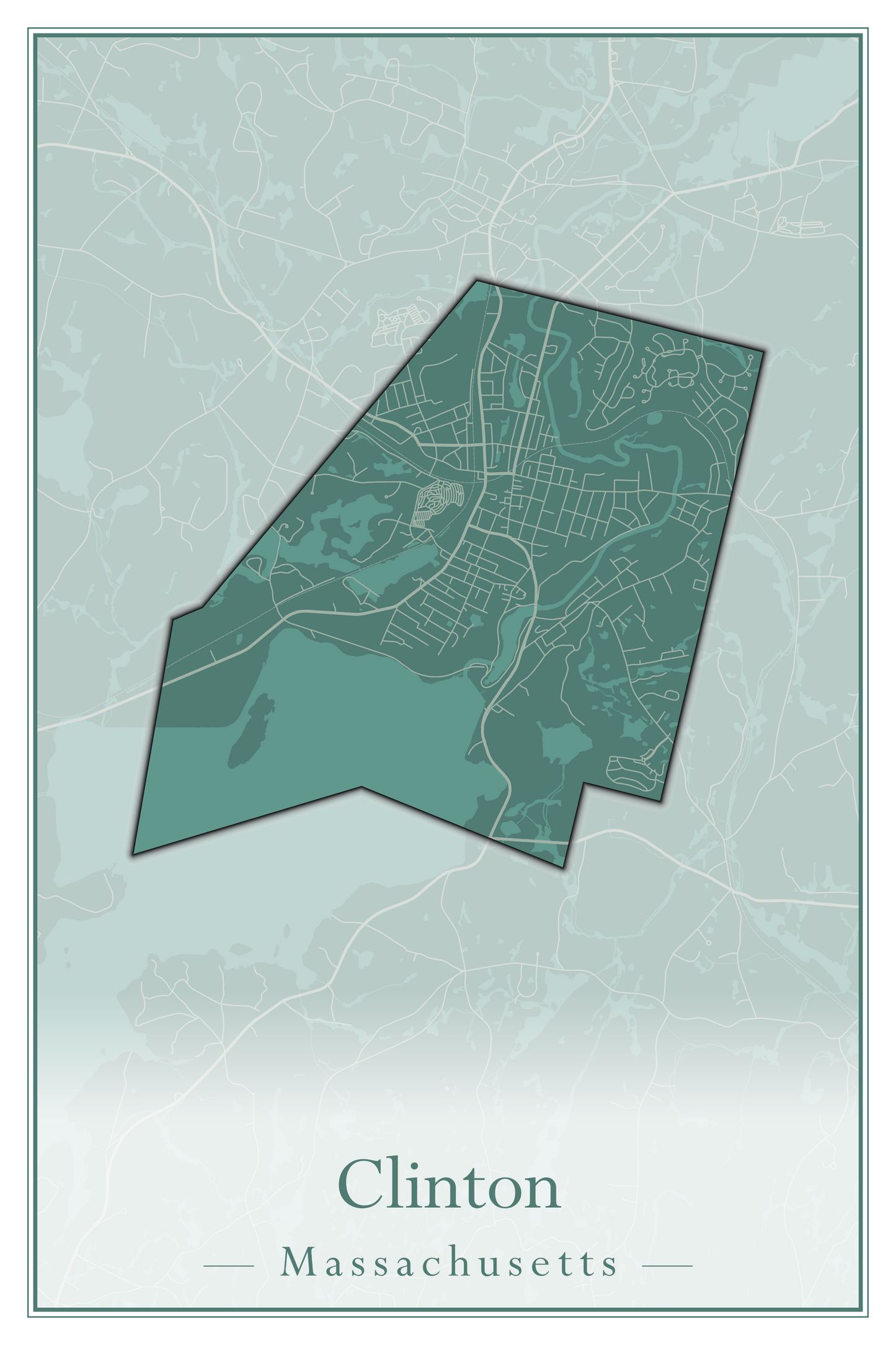 Massachusetts Towns - Street Map (Clinton - Concord)