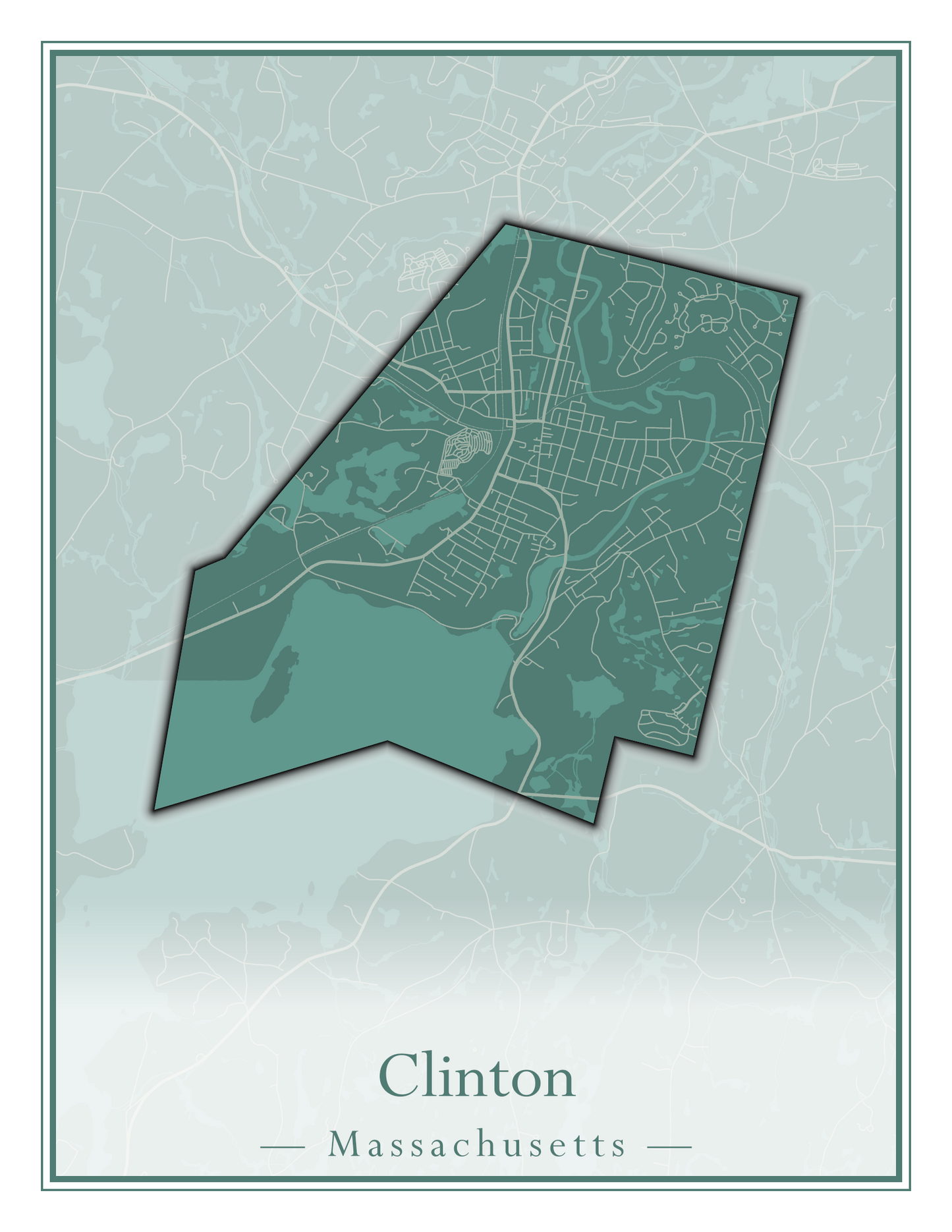 Massachusetts Towns - Street Map (Clinton - Concord)