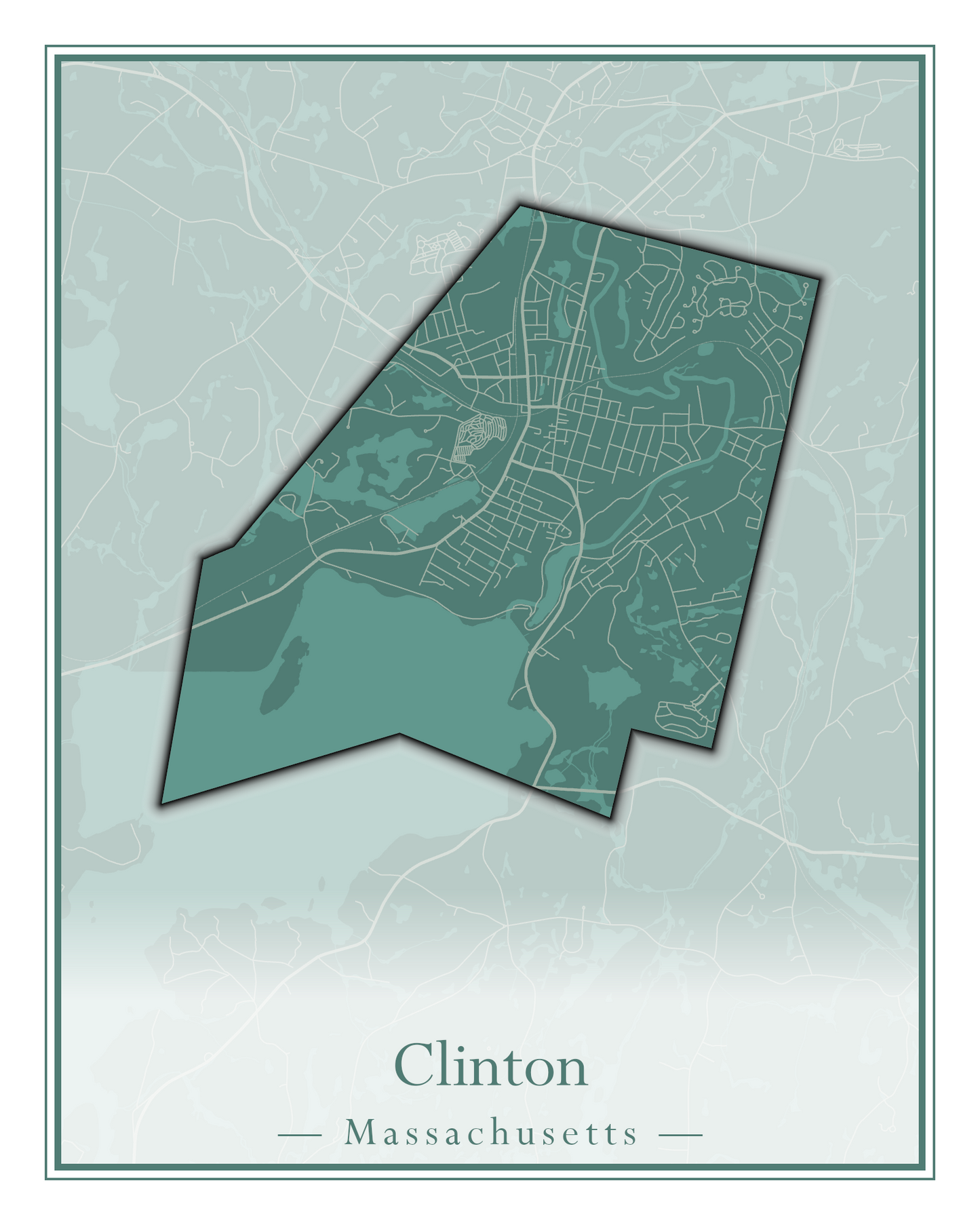 Massachusetts Towns - Street Map (Clinton - Concord)