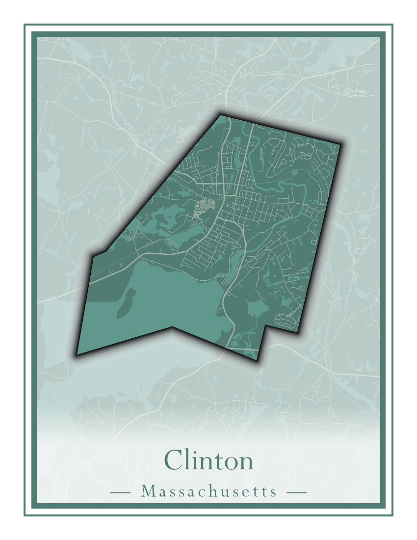 Massachusetts Towns - Street Map (Clinton - Concord)