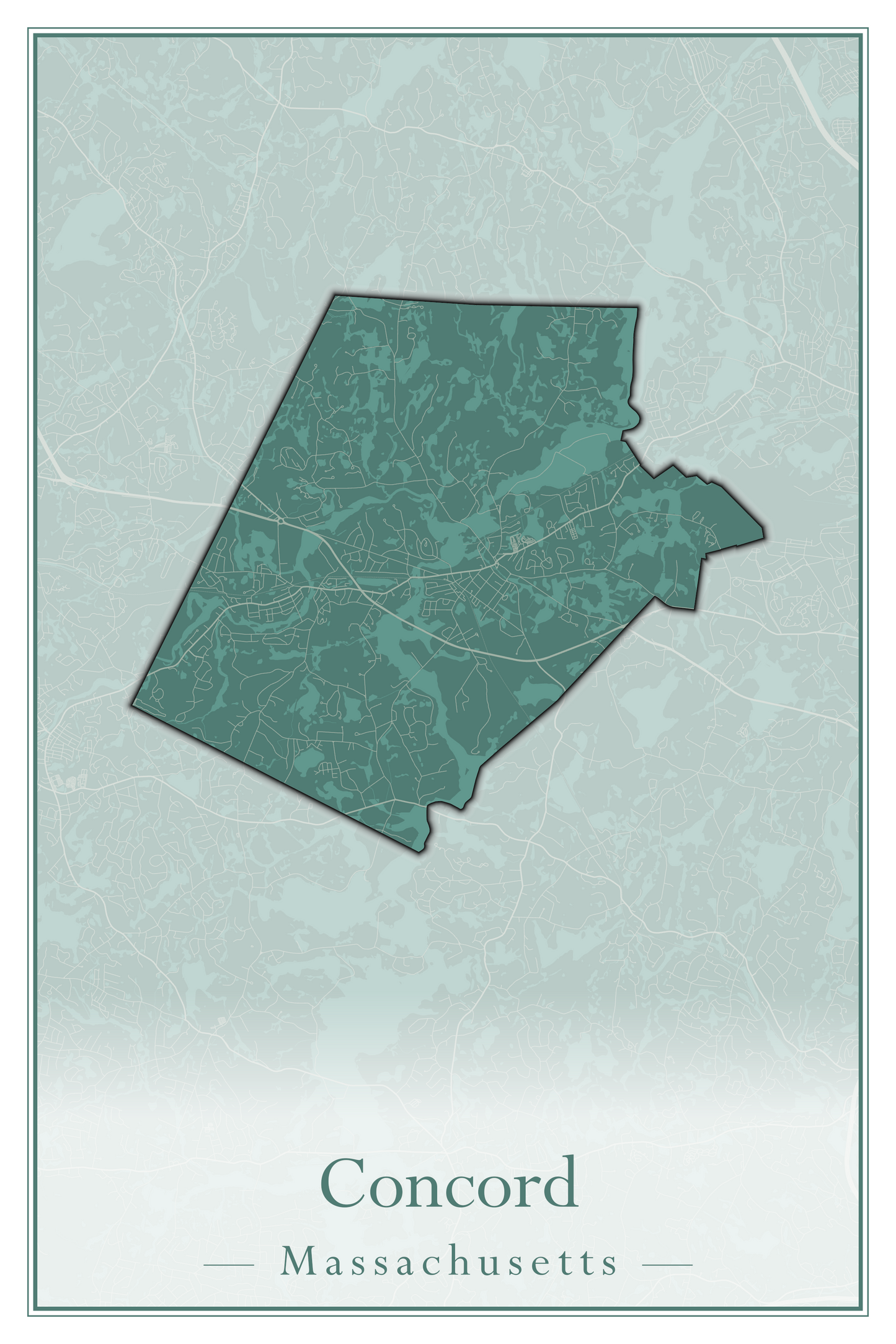 Massachusetts Towns - Street Map (Clinton - Concord)