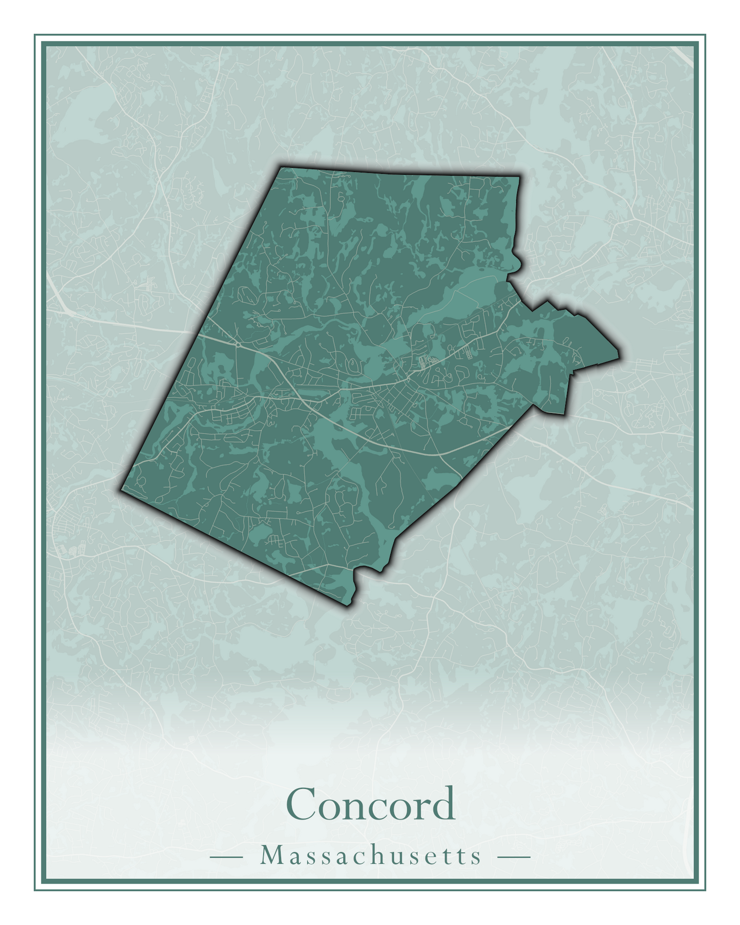 Massachusetts Towns - Street Map (Clinton - Concord)