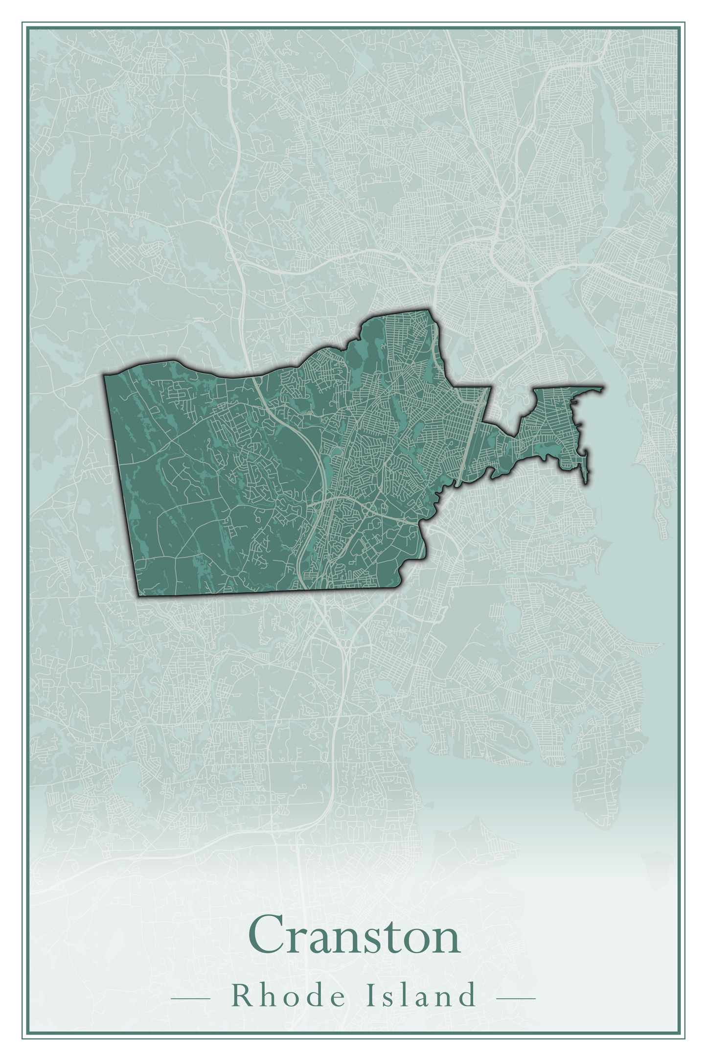 Rhode Island Towns - Street Map (Charlestown - Cumberland)