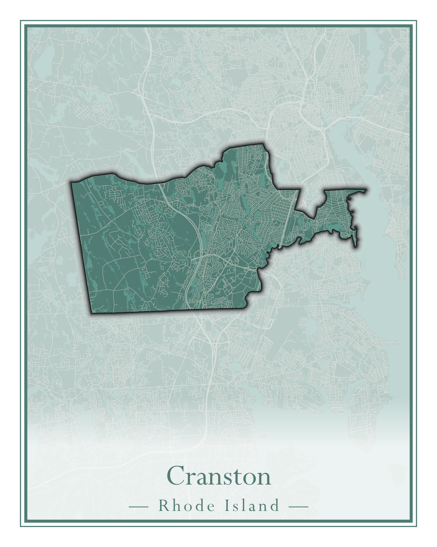 Rhode Island Towns - Street Map (Charlestown - Cumberland)