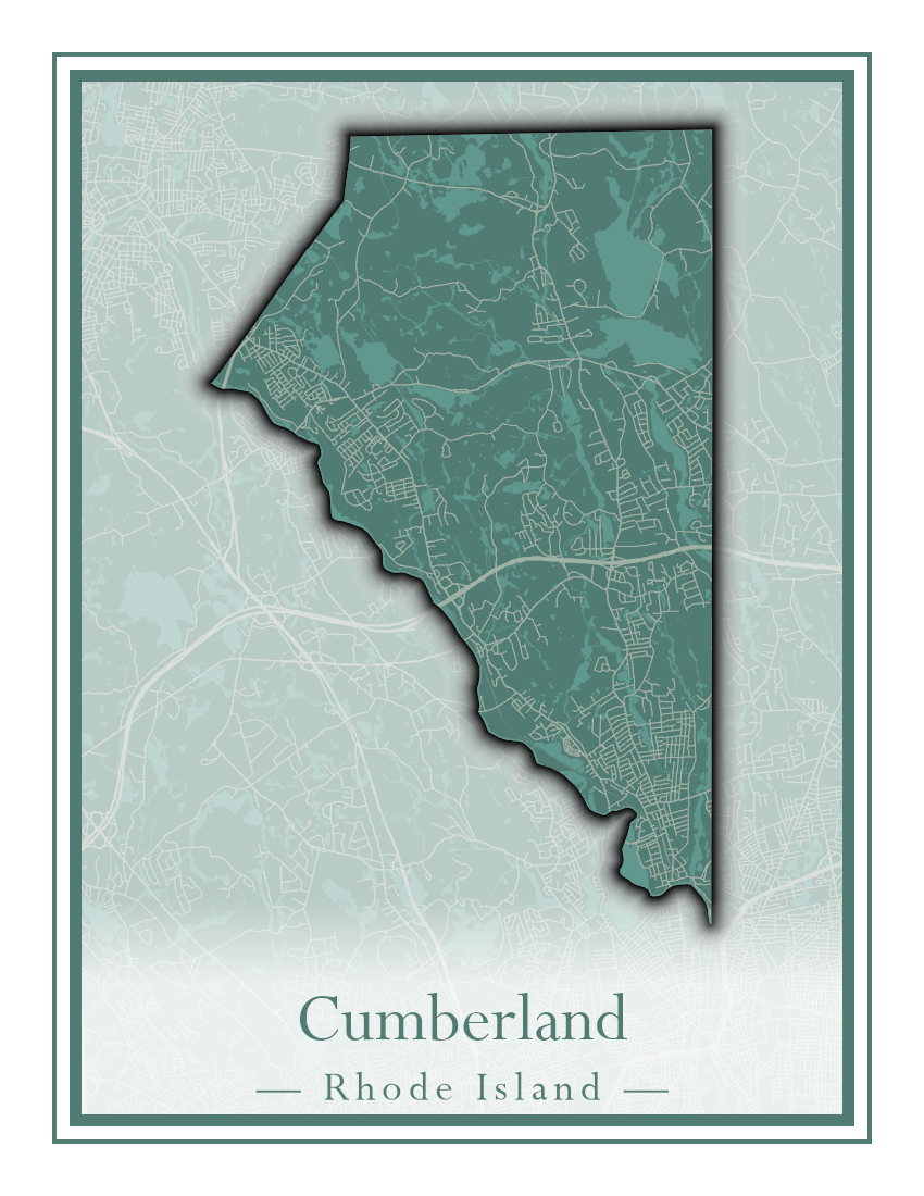 Rhode Island Towns - Street Map (Charlestown - Cumberland)